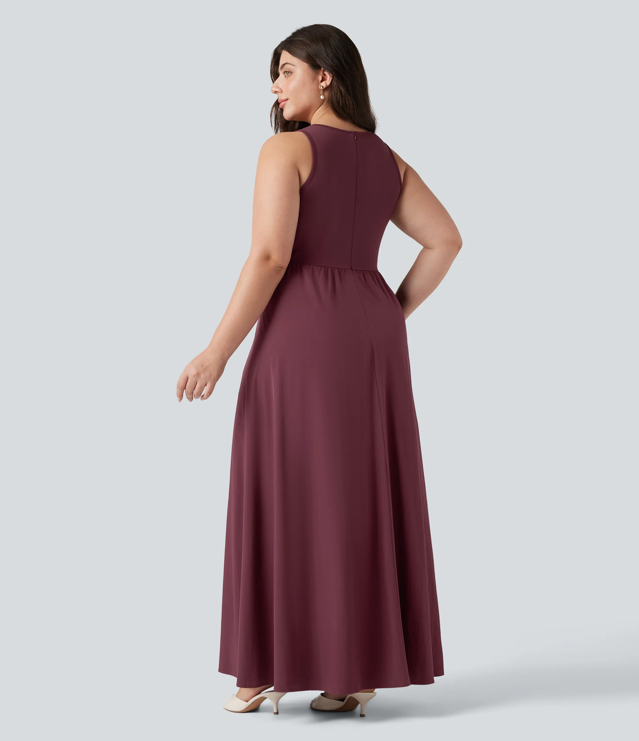 Halara Jumpsuit Breezeful™ sin mangas de secado rápido con bolsillos en talla grande - Amaranth - 2X(regular) sold by Halara product image thumbnail 3