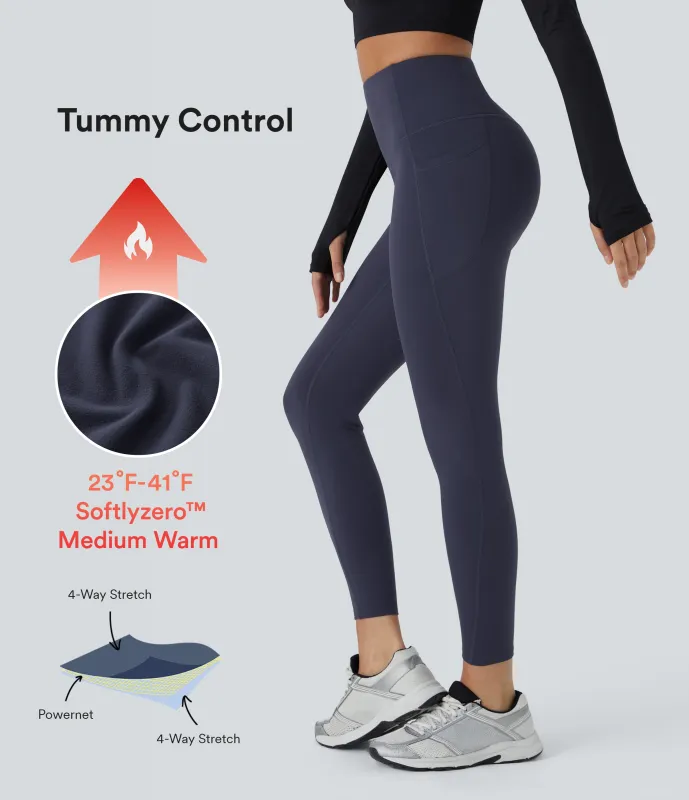 Halara Leggings Softlyzero™ Plush entrenamiento térmico tiro alto bolsillo lateral control abdomen - Overture - XS(full_length) made by Halara