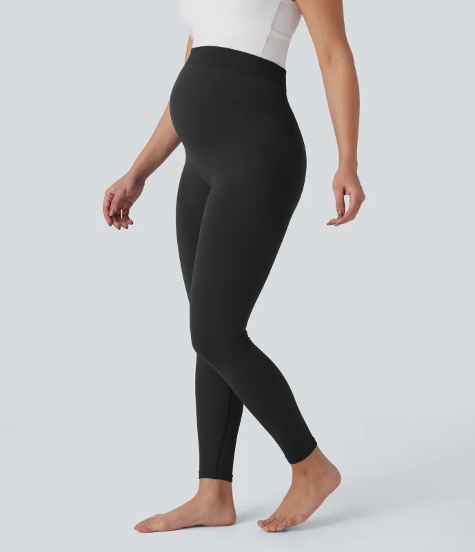 Halara Leggings premamá yoga tiro alto fluidez sin costura 7/8 - Black - XS(regular) sold by Halara