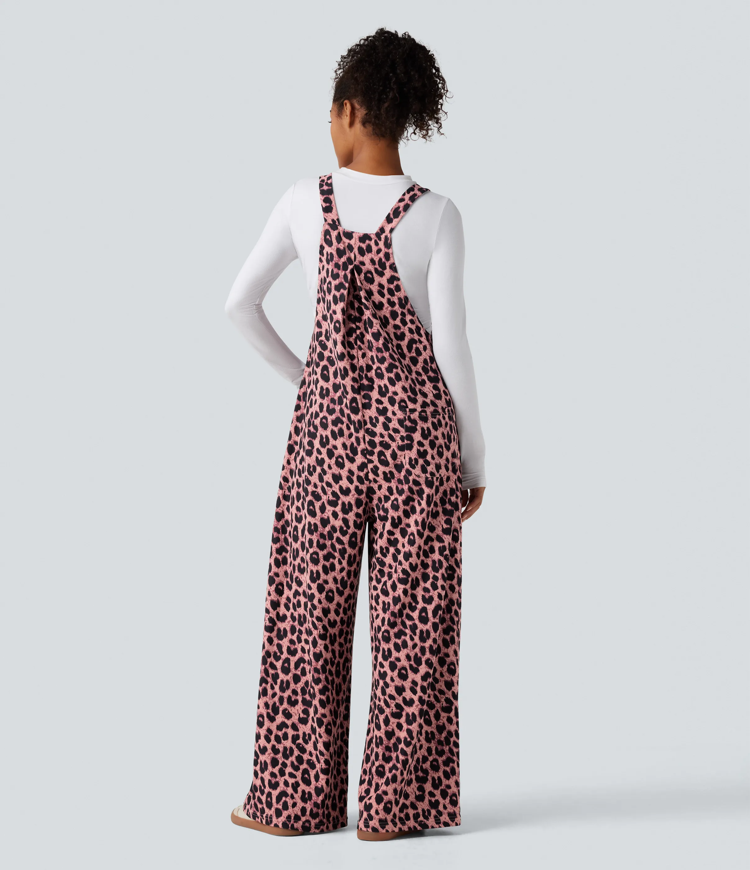 Halara Jumpsuit casual con estampado de leopardo y bolsillos - Blush Panther - M(petite) sold by Halara product image thumbnail 3