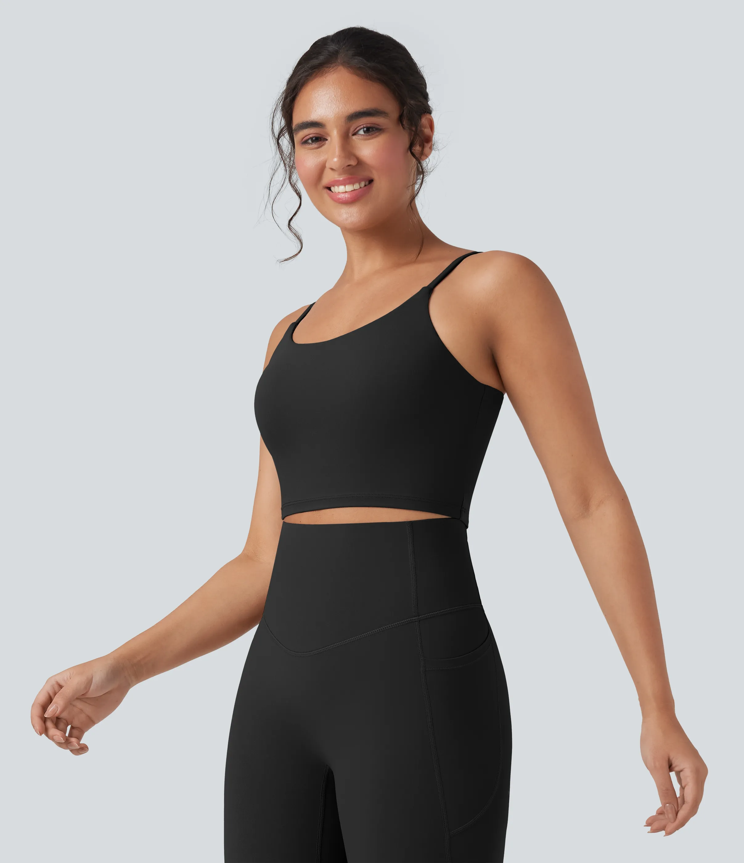 Halara Top de yoga corto Halara UltraSculpt™ - Black - L sold by Halara product image thumbnail 4