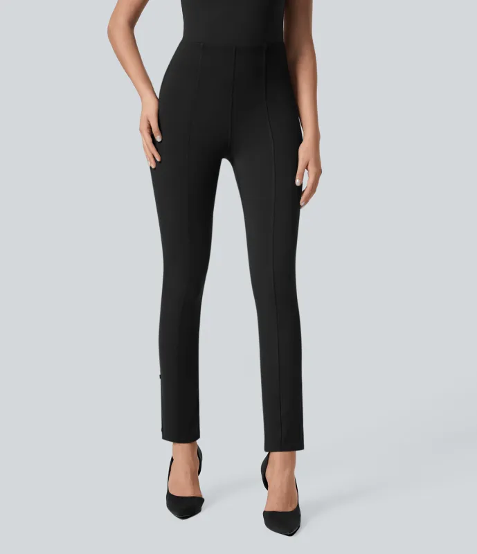 Halara Pantalón Halara Flex™ oficina ajustable control barriga tiro alto 7/8 - Black - M(7/8) sold by Halara