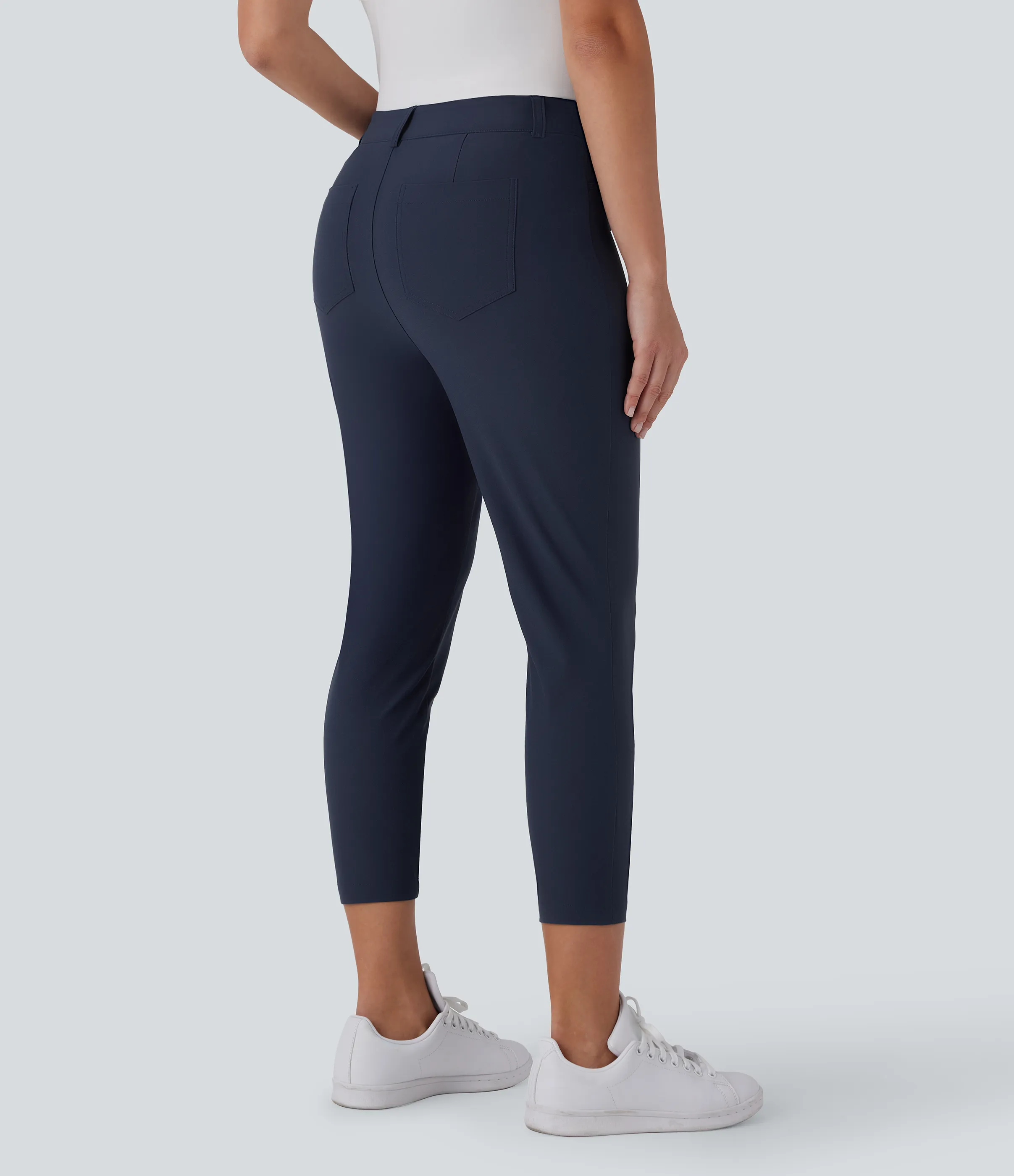 Halara Pantalón golf capri tiro medio múltiple bolsillo ajustado secado rápido bolsillo tee golf - UPF40+ - Dark Blue - XL(regular) sold by Halara product image thumbnail 3
