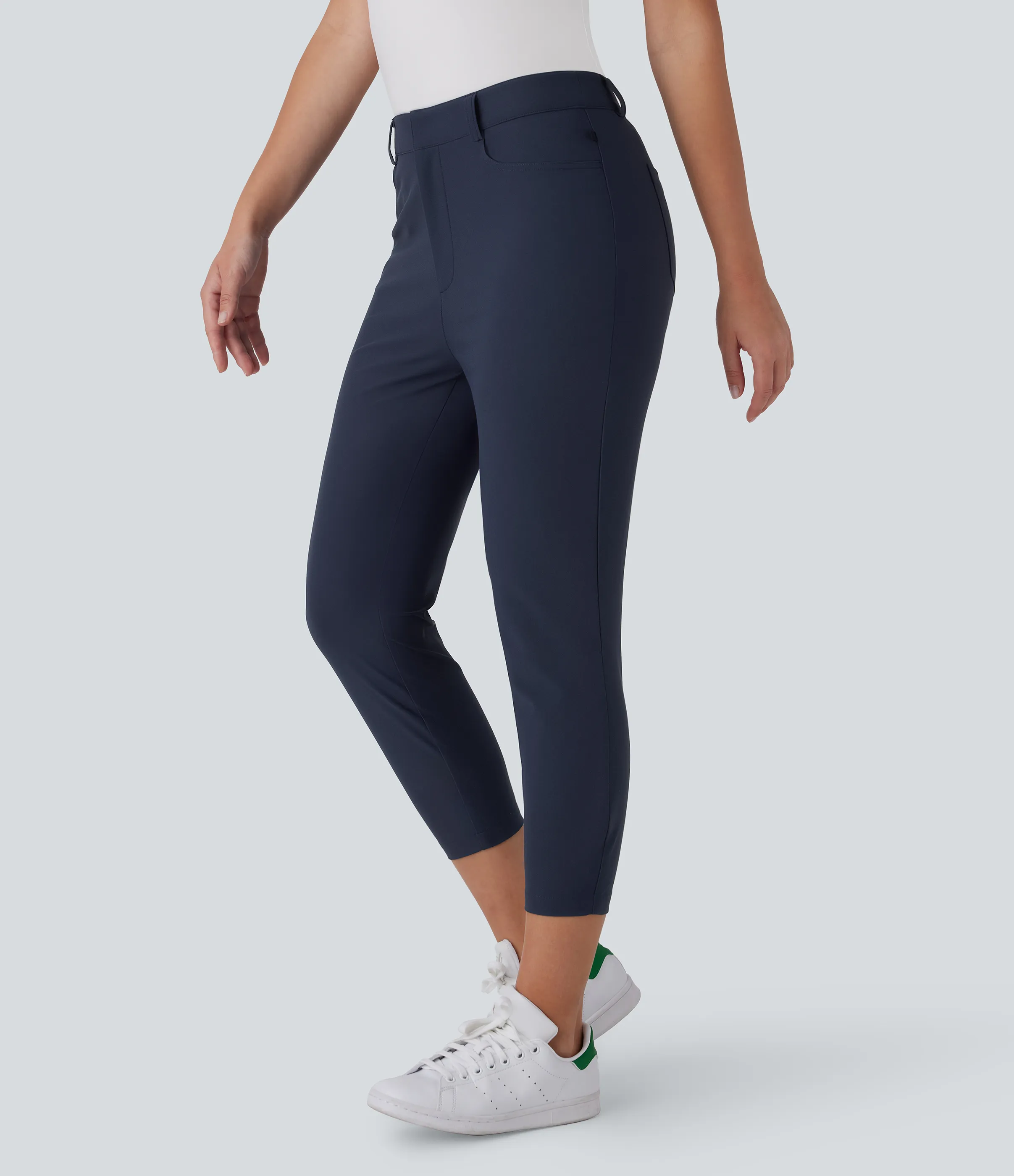 Halara Pantalón golf capri tiro medio múltiple bolsillo ajustado secado rápido bolsillo tee golf - UPF40+ - Dark Blue - XL(regular) sold by Halara product image thumbnail 4