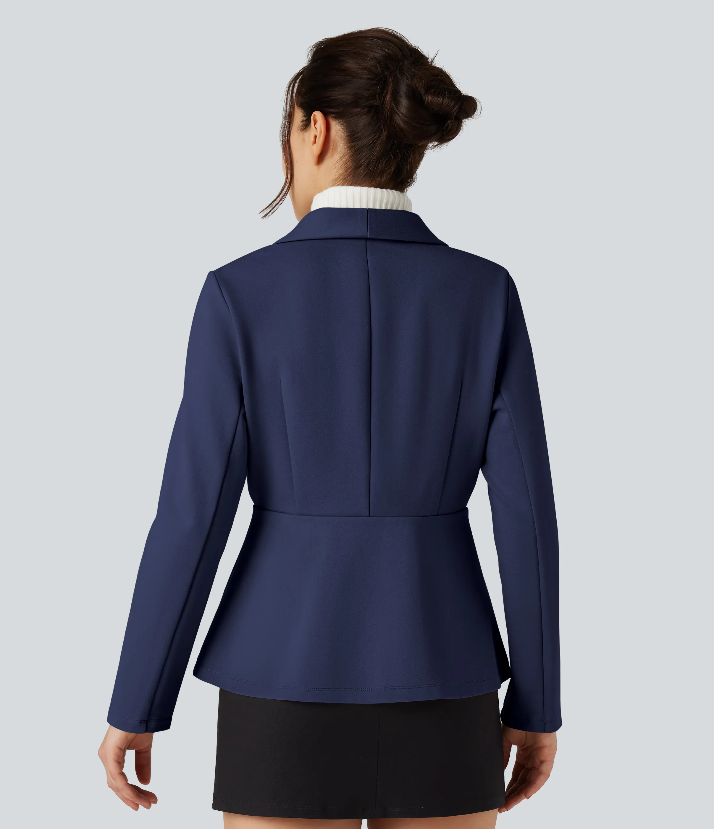 Halara Blazer de oficina de manga larga con cuello tipo chal - Patriot Blue - S sold by Halara product image thumbnail 3