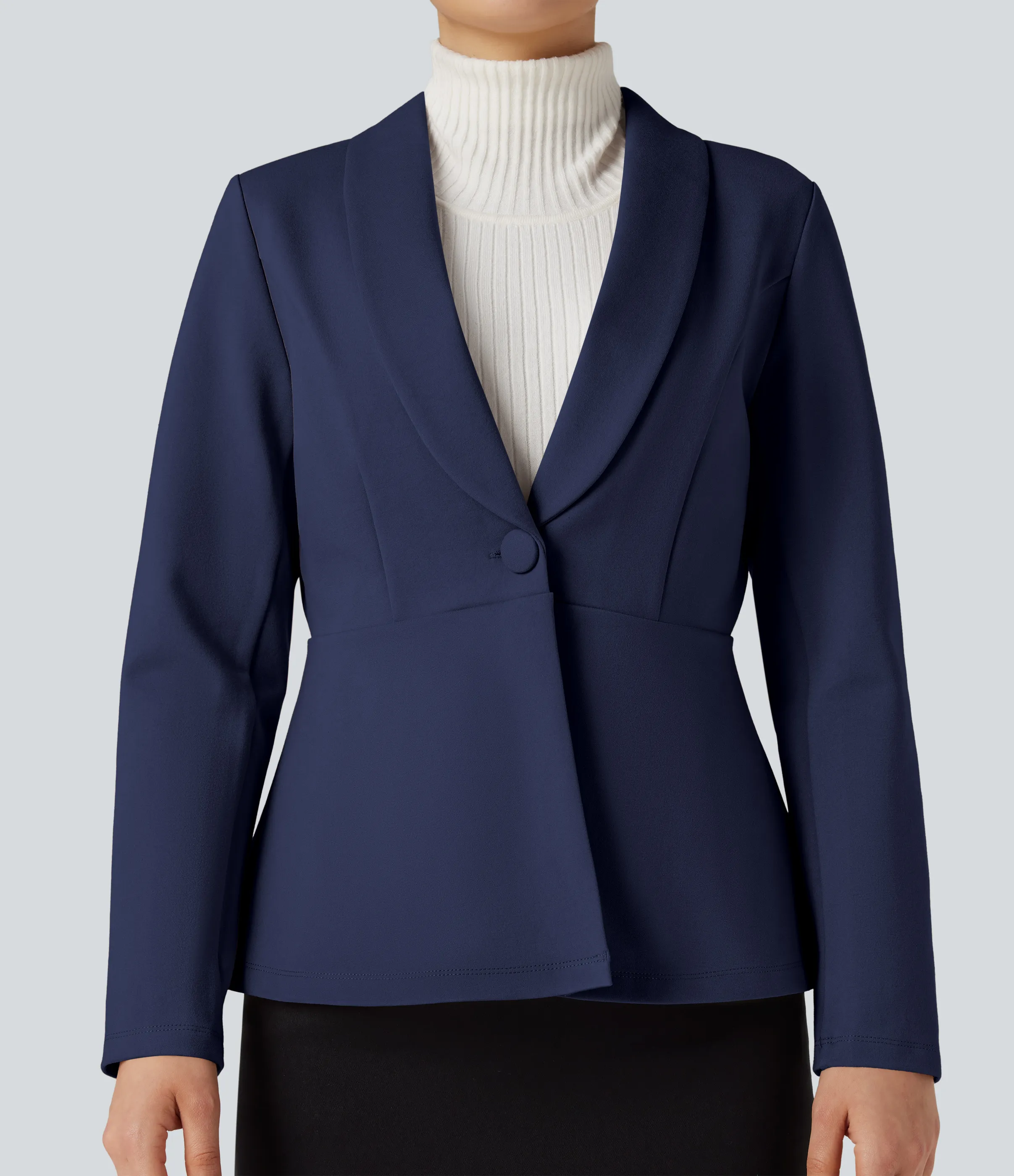 Halara Blazer de oficina de manga larga con cuello tipo chal - Patriot Blue - XL sold by Halara product image thumbnail 5