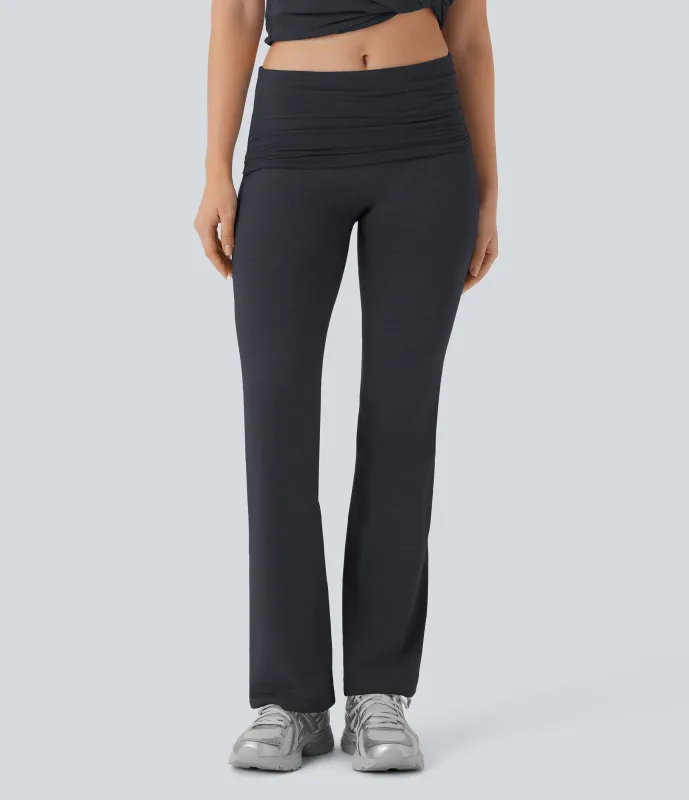 Halara Pantalón yoga plegable tiro alto - Mottled Hemp Black - M(regular) sold by Halara