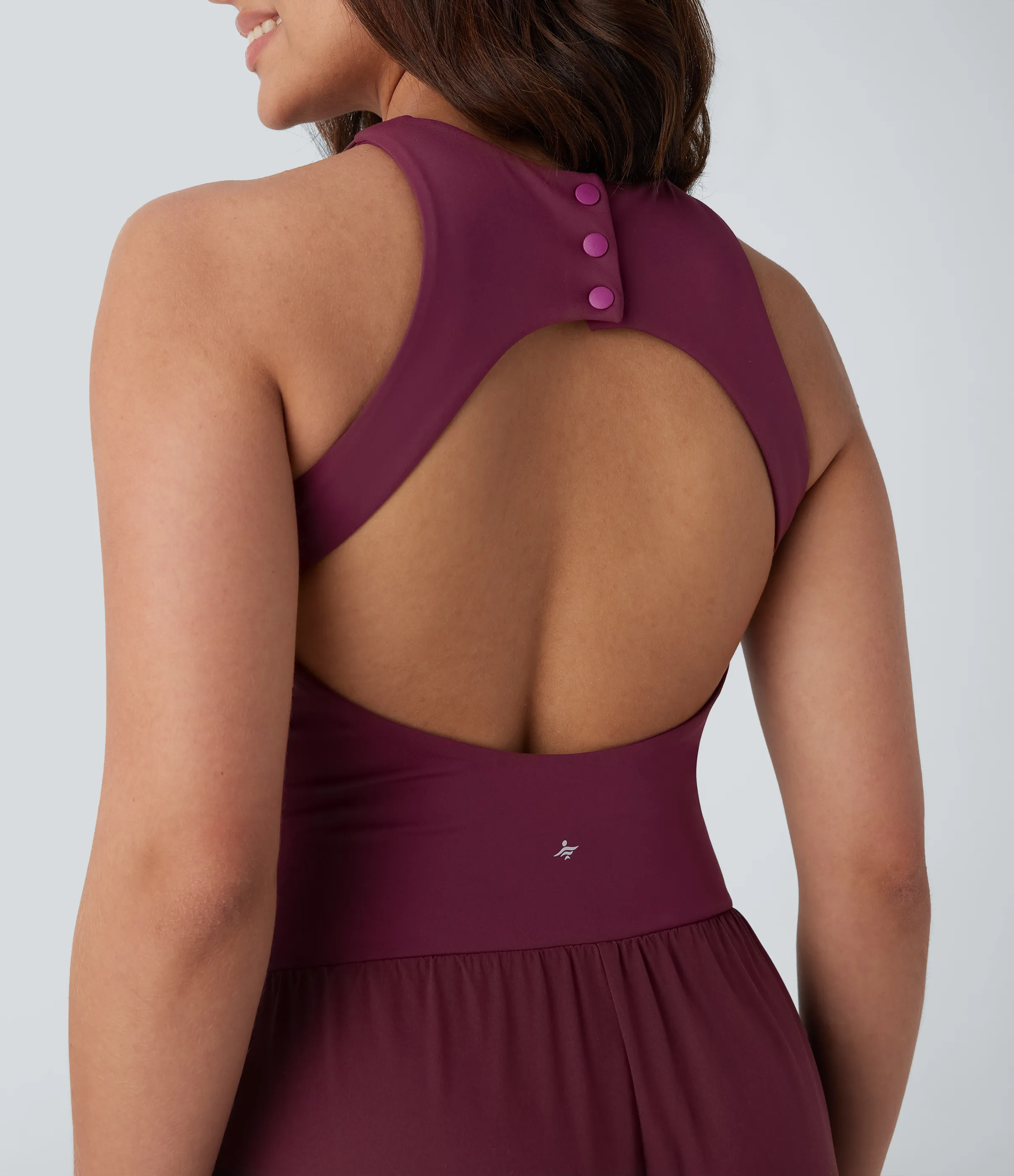 Halara Mono Breezeful™ yoga secado rápido bolsillo lateral sin mangas botón sin espalda - Amaranth - S(regular) sold by Halara product image thumbnail 5