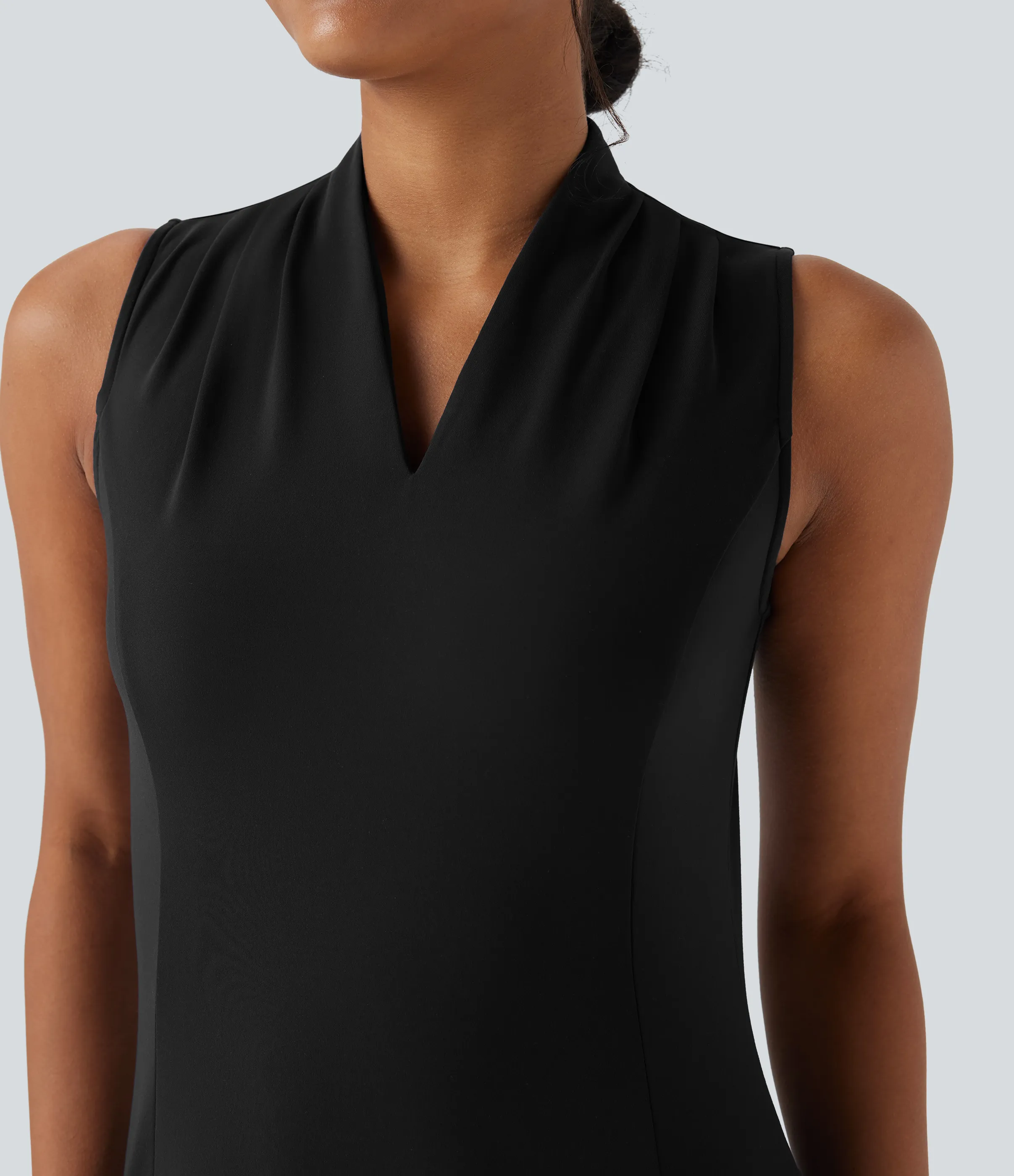 Halara Vestido deportivo SoftlyZero™ de minigolf de dos piezas sin mangas con cuello en V y bolsillos - Black - M sold by Halara product image thumbnail 5