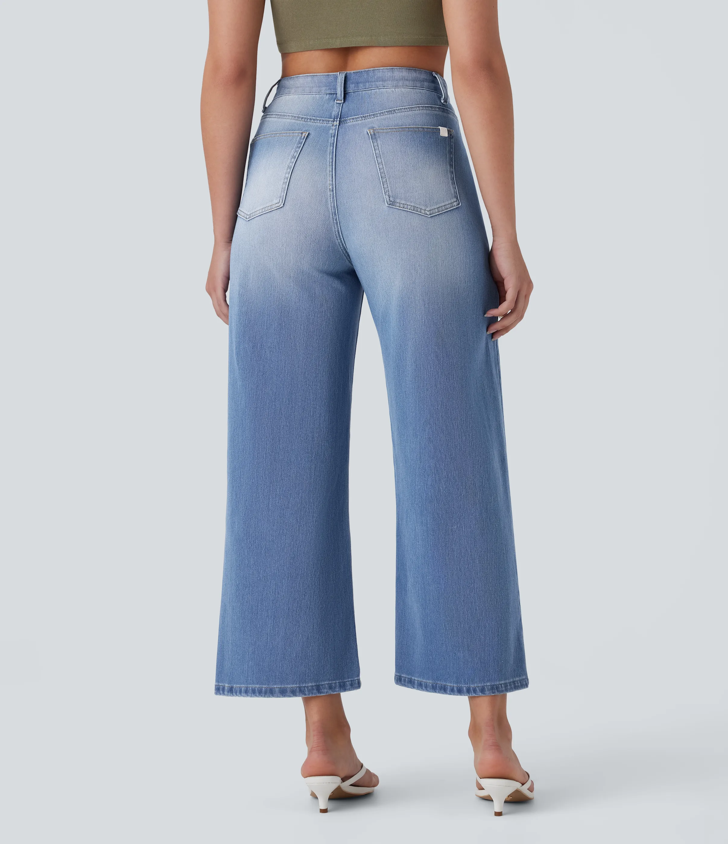 Halara Jeans Halara Flex™ Denim Baggy holgado elástico lavado múltiple bolsillo tiro alto - Sea Blue Denim - XL(regular) sold by Halara product image thumbnail 3