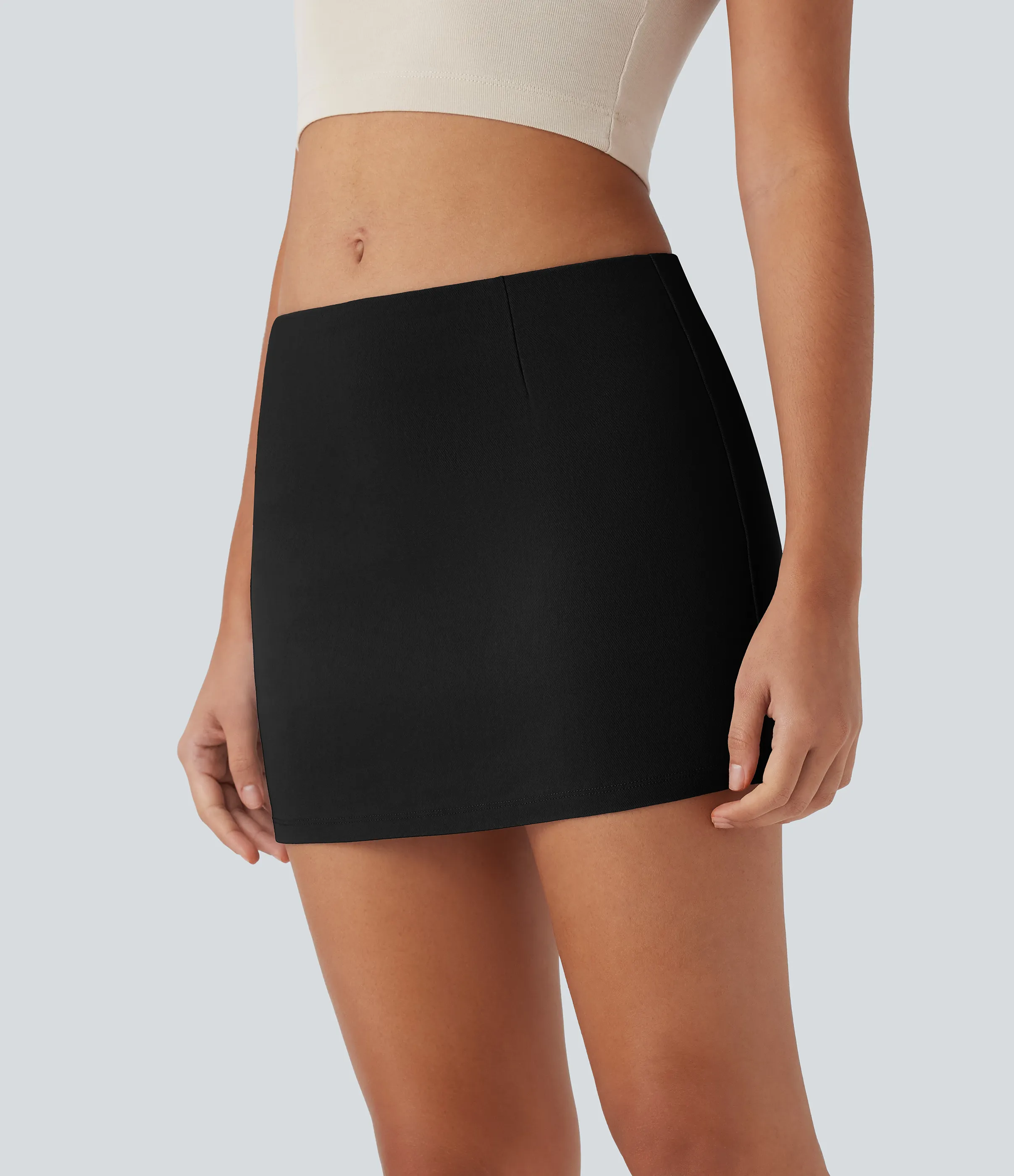 Halara Minifalda casual 2 en 1 de corte A con cremallera invisible y tiro bajo - Black - XL(regular) sold by Halara product image thumbnail 4