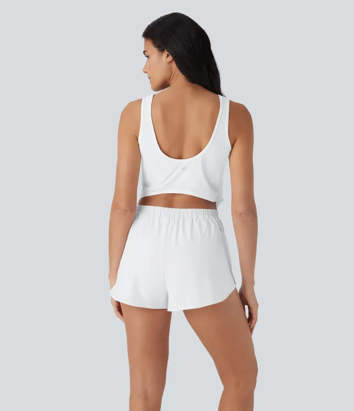 Halara Mono para running 2 en 1 reflectante con espalda abierta de secado rápido y con bolsillos laterales - Edición Easy Peezy UPF 50+ - White - L sold by Halara