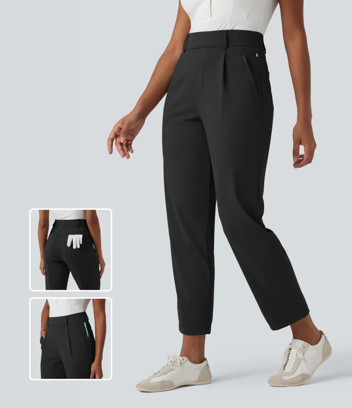 Halara Pantalones de golf de tiro alto con secado rápido y bolsillos - UPF 40+ - Black - L(regular) sold by Halara