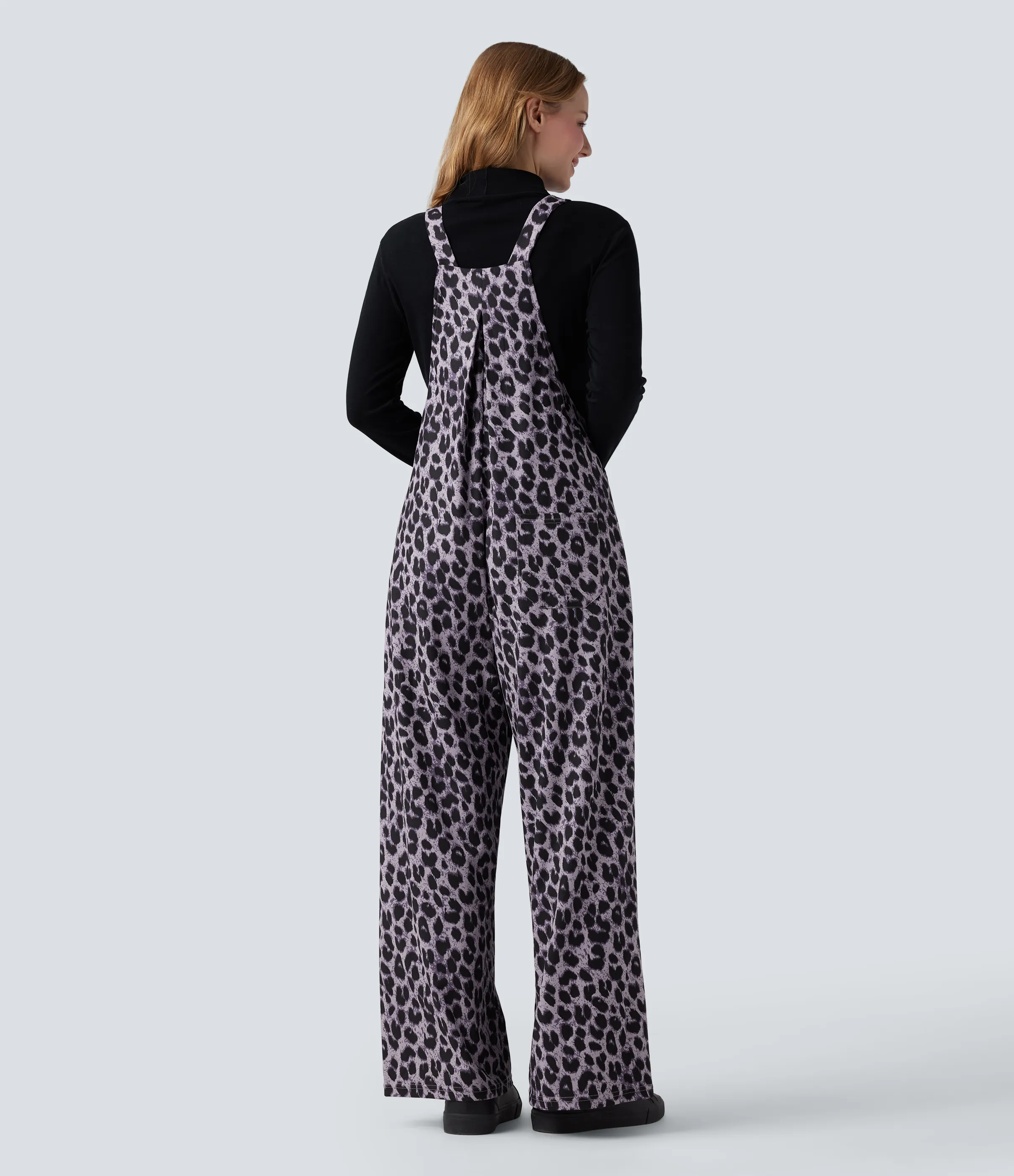 Halara Jumpsuit casual con estampado de leopardo y bolsillos - Snow Leopard - M(regular) sold by Halara product image thumbnail 3