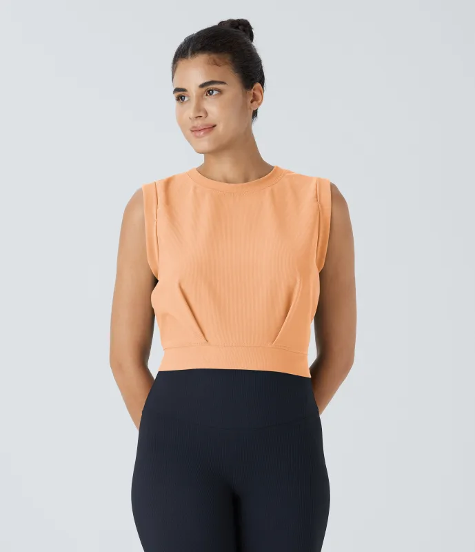 Halara Camiseta Patitoff™ Flow sin mangas yoga cuello redondo resistente pelo mascota sin mangas - Peach Cobbler - L sold by Halara