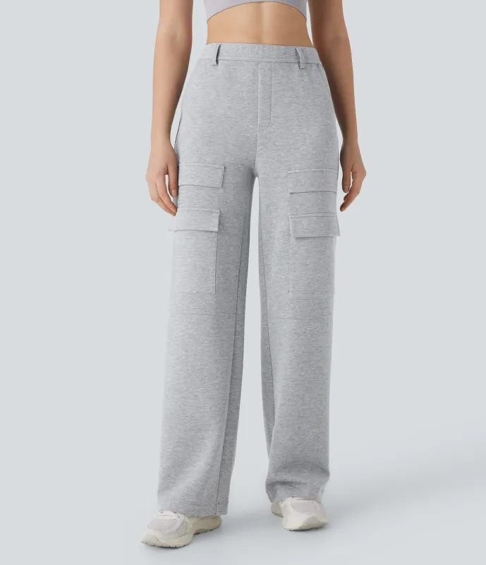 Halara Pantalón cargo senderismo pierna recta tiro alto múltiple bolsillo - Fog Gray - M(regular) sold by Halara