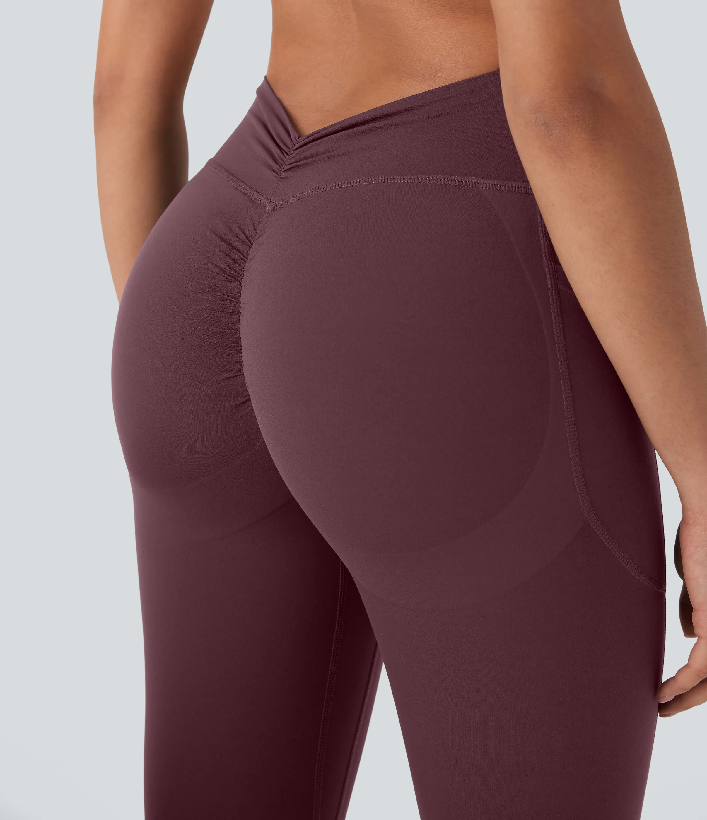 Halara Leggings Halara UltraSculpt™ SoCinched yoga moldeador tiro alto bolsillo lateral fruncido realce glúteo control abdomen - Evening Red - XL(7/8) sold by Halara product image thumbnail 5