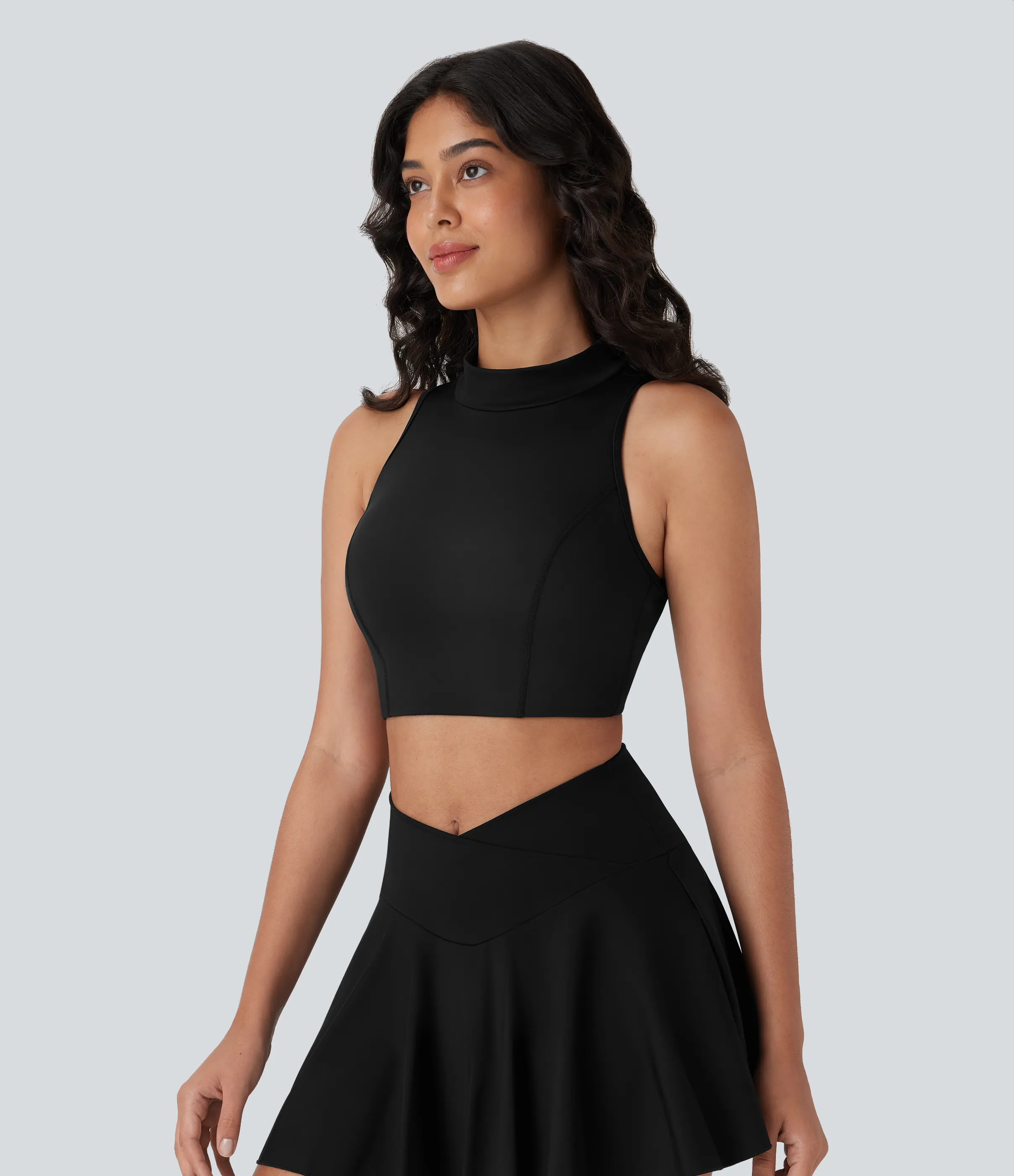 Halara Camiseta Softlyzero™ QuickDry sin mangas tenis ajustada cuello alto sin espalda corte secado rápido - Black - M sold by Halara product image thumbnail 4