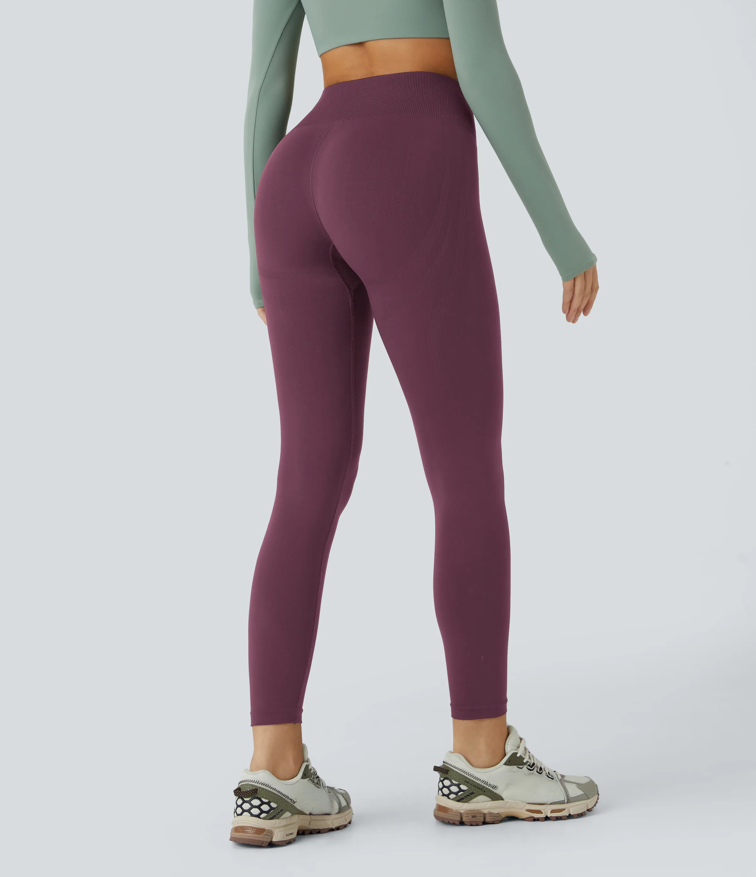 Halara Leggings yoga tiro medio control abdomen realce glúteo 7/8 sin costura - Fig - S(full_length) sold by Halara product image thumbnail 3