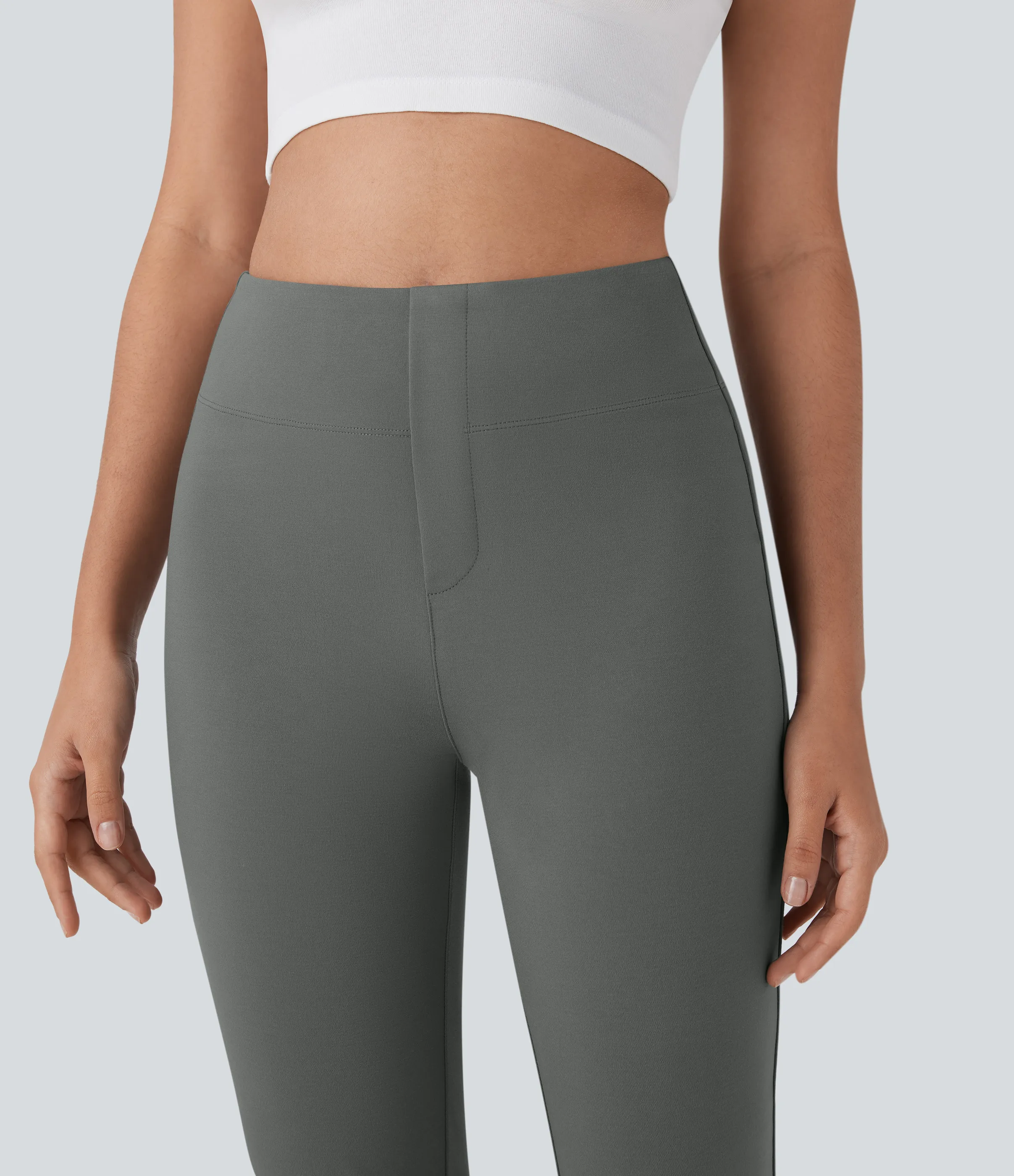 Halara Pantalones pirata casuales de tiro alto con bolsillos - Putty Gray - L(regular) sold by Halara product image thumbnail 5