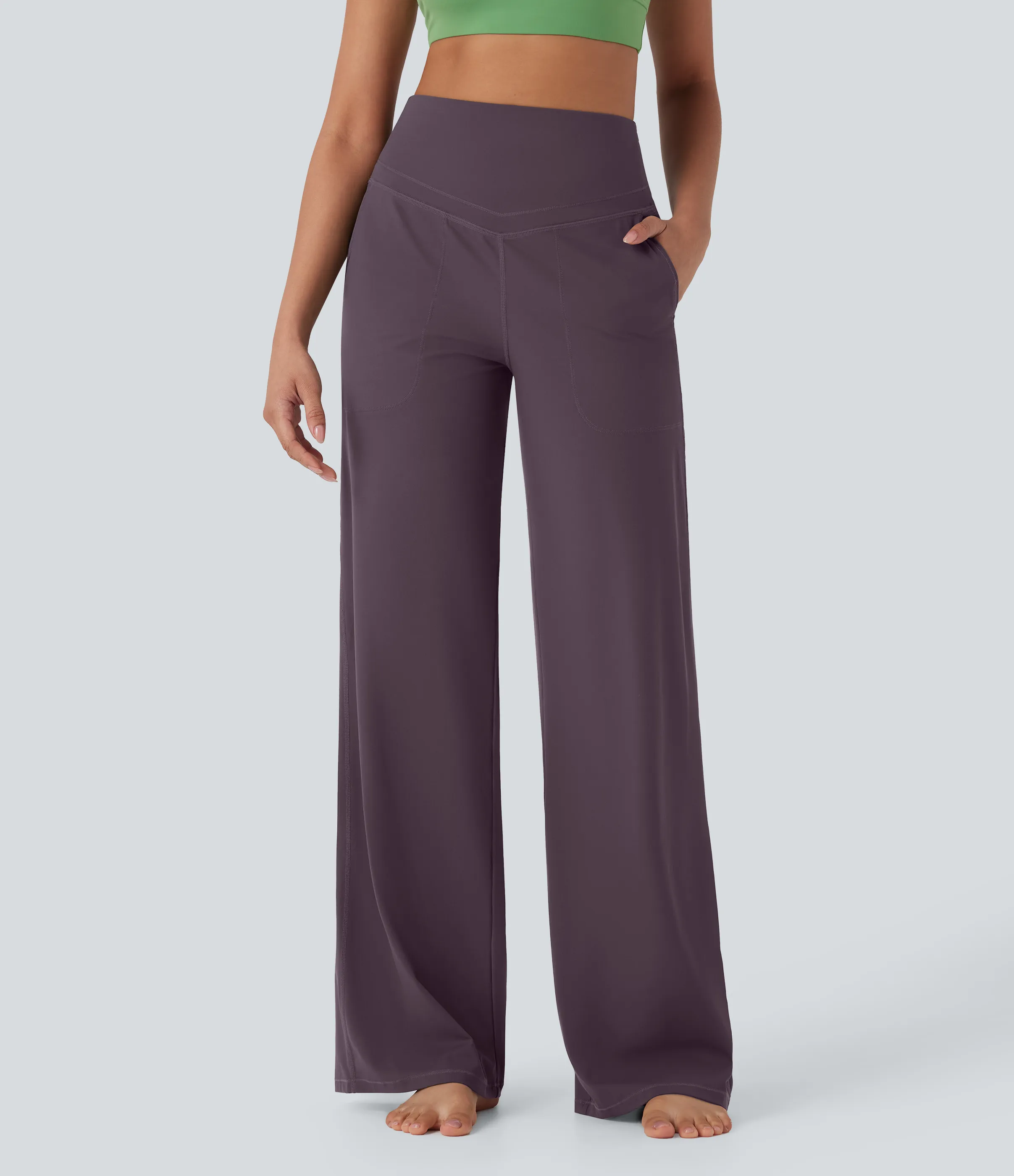 Halara Pantalones de yoga Halara UltraSculpt™ moldeadores de tiro alto con control de abdomen y pierna recta con bolsillos - Night's Purple - S(regular) sold by Halara product image thumbnail 2