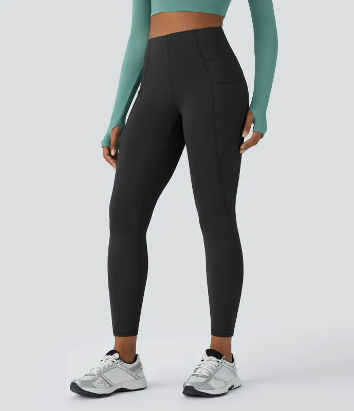 Halara Leggings térmico yoga tiro alto bolsillo lateral - Black - M(7/8) sold by Halara