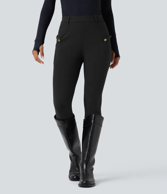 Halara Pantalones ajustados de tiro alto con bolsillos - Black - S(regular) sold by Halara