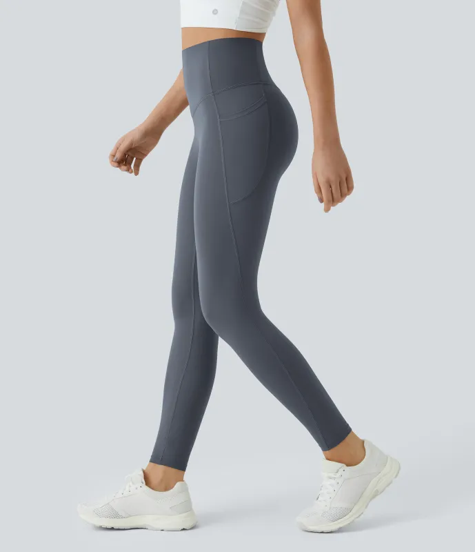 Halara Leggings SoCinched UltraSculpt entrenamiento control abdomen bolsillo lateral tiro alto - Silent Blue - S(7/8) sold by Halara
