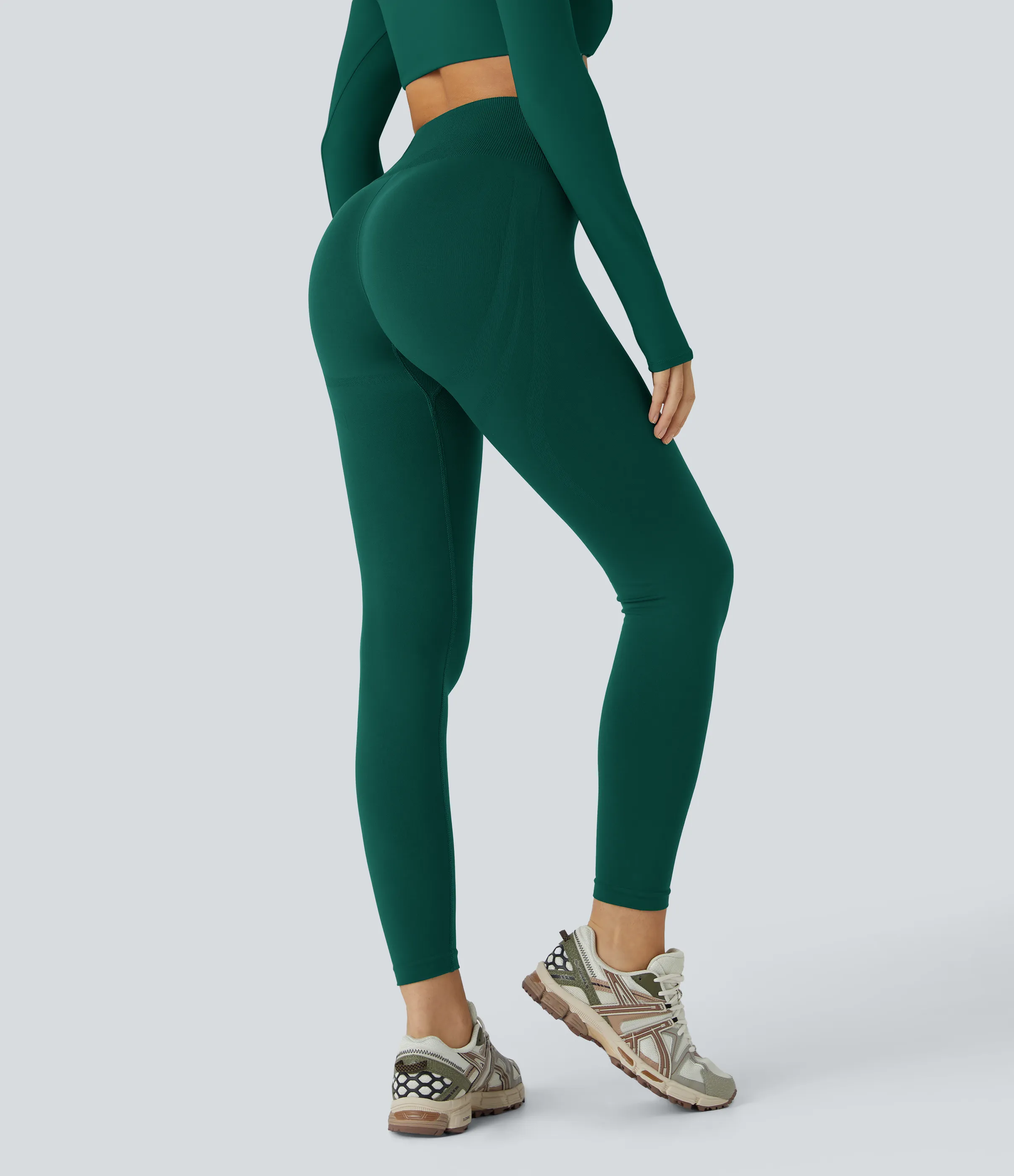 Halara Leggings yoga tiro medio control abdomen realce glúteo 7/8 sin costura - June Bug - XL(7/8) sold by Halara product image thumbnail 3