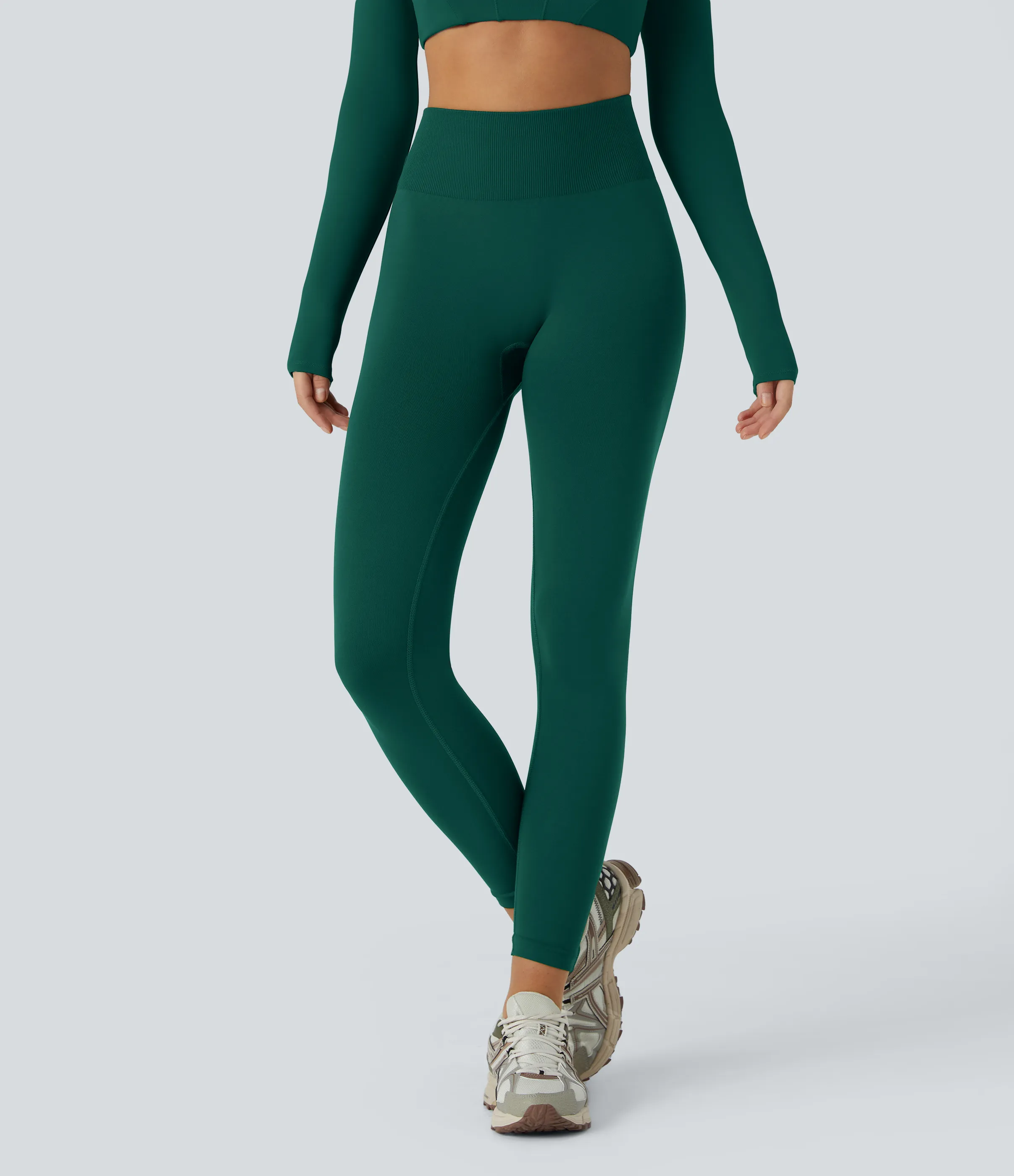 Halara Leggings yoga tiro medio control abdomen realce glúteo 7/8 sin costura - June Bug - XL(7/8) sold by Halara product image thumbnail 4