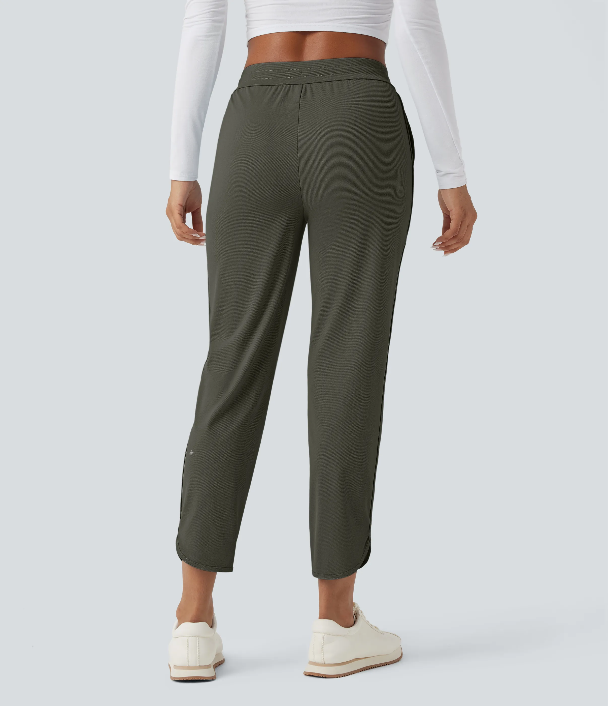 Halara Pantalones de golf ajustados de tiro medio con cordón, dobladillo curvo y secado rápido con bolsillos - UPF 40+ - Forest Night - L(regular) sold by Halara product image thumbnail 3