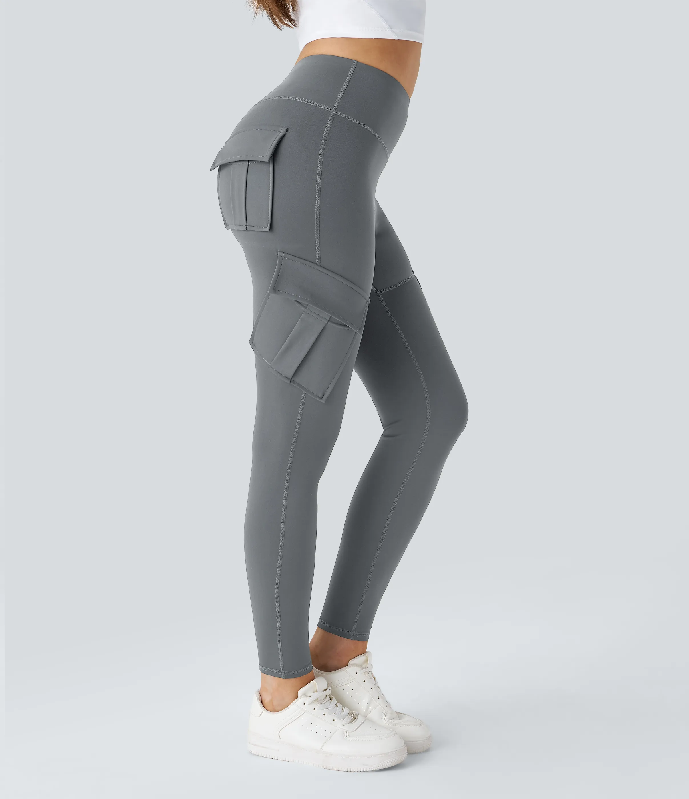 Halara Leggings yoga ajustado bolsillo cargo tiro alto - Brick Gray - XL(7/8) sold by Halara product image thumbnail 4