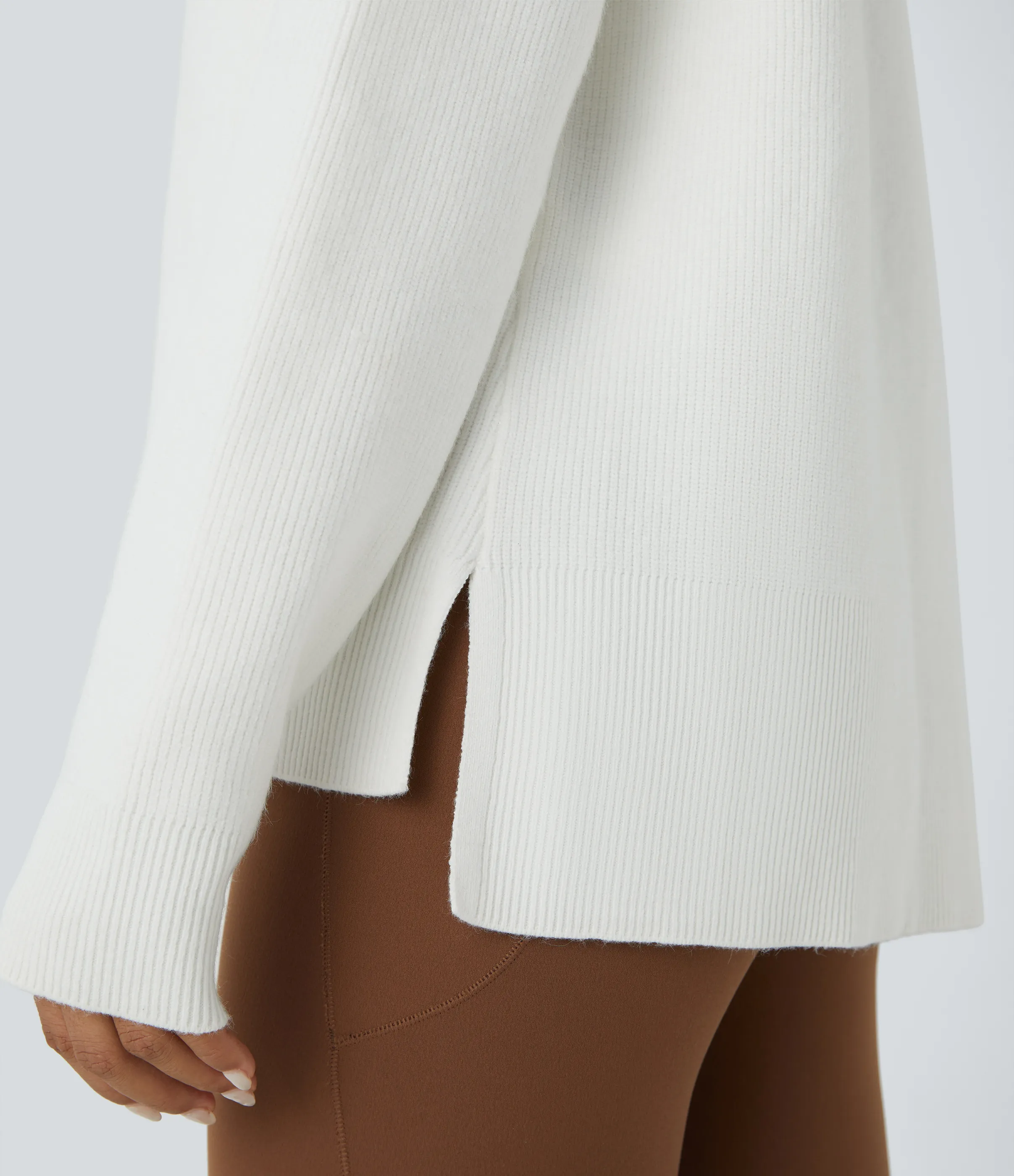 Halara Suéter manga larga cuello V abertura - Star White - XL sold by Halara product image thumbnail 5