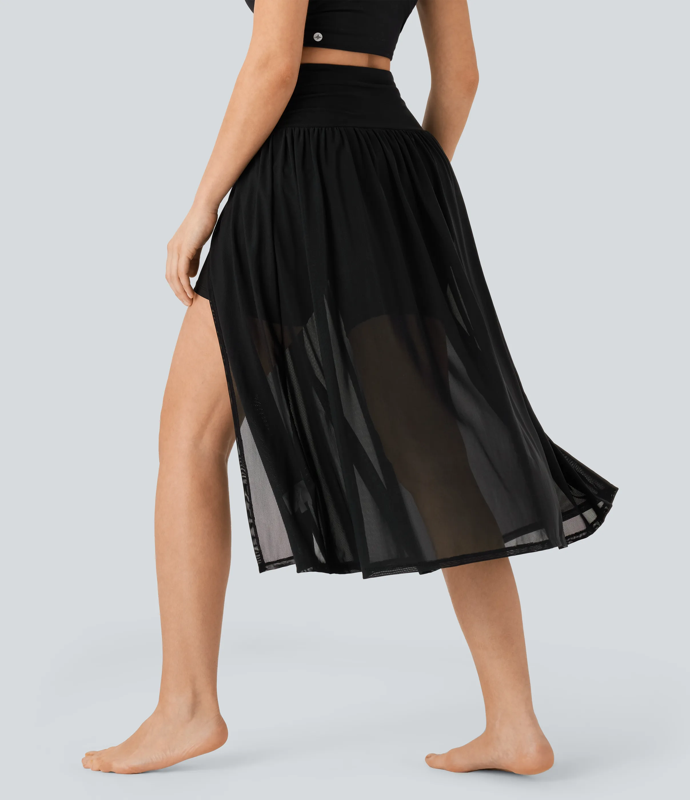 Halara Falda de baile fluida 2 en 1 de tiro alto con abertura y bolsillo lateral - Black - XL sold by Halara product image thumbnail 3