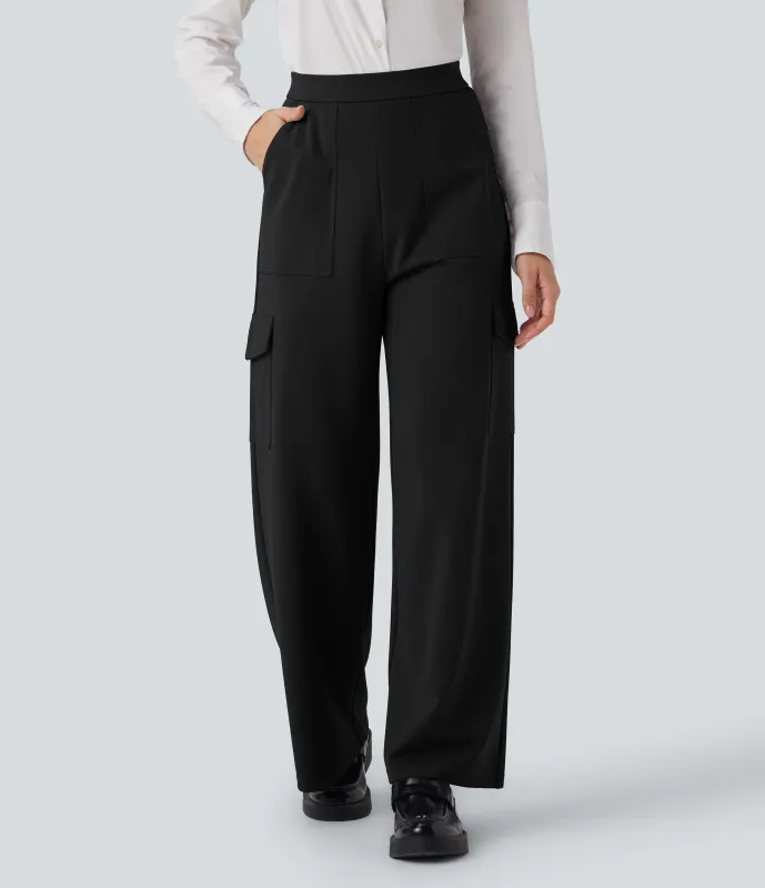 Halara Pantalones de oficina cargo Halara Flex™ de tiro alto y pierna recta con bolsillos - Black - XS(regular) made by Halara