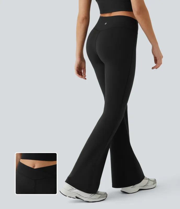 Halara Leggings yoga acampanado cruzado tiro alto - Black - M(tall) sold by Halara