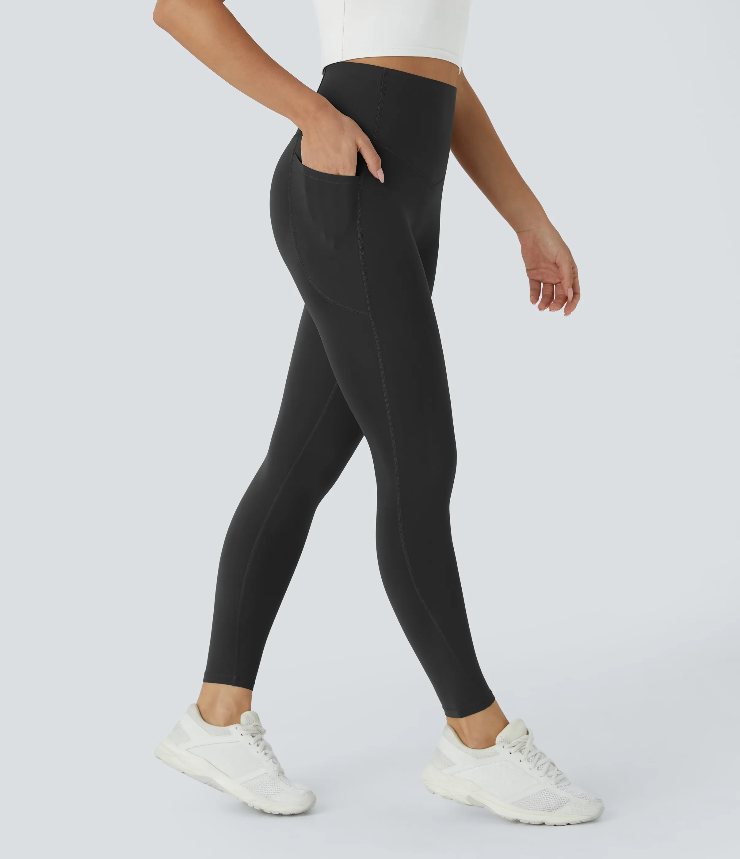 Halara Leggings SoCinched UltraSculpt tiro alto realce glúteos control abdomen bolsillo lateral moldeador - Black - M(full_length) sold by Halara product image thumbnail 4