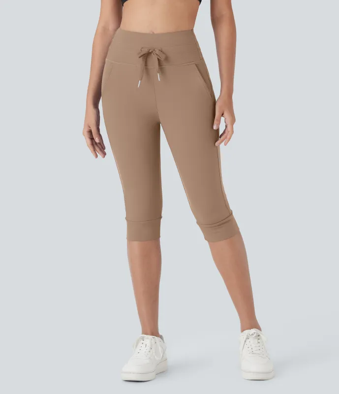 Halara Pantalón Softlyzero™ Plush deportivo yoga pedal bolsillo lateral cordón tiro alto - Beaver Fur - M(regular) sold by Halara