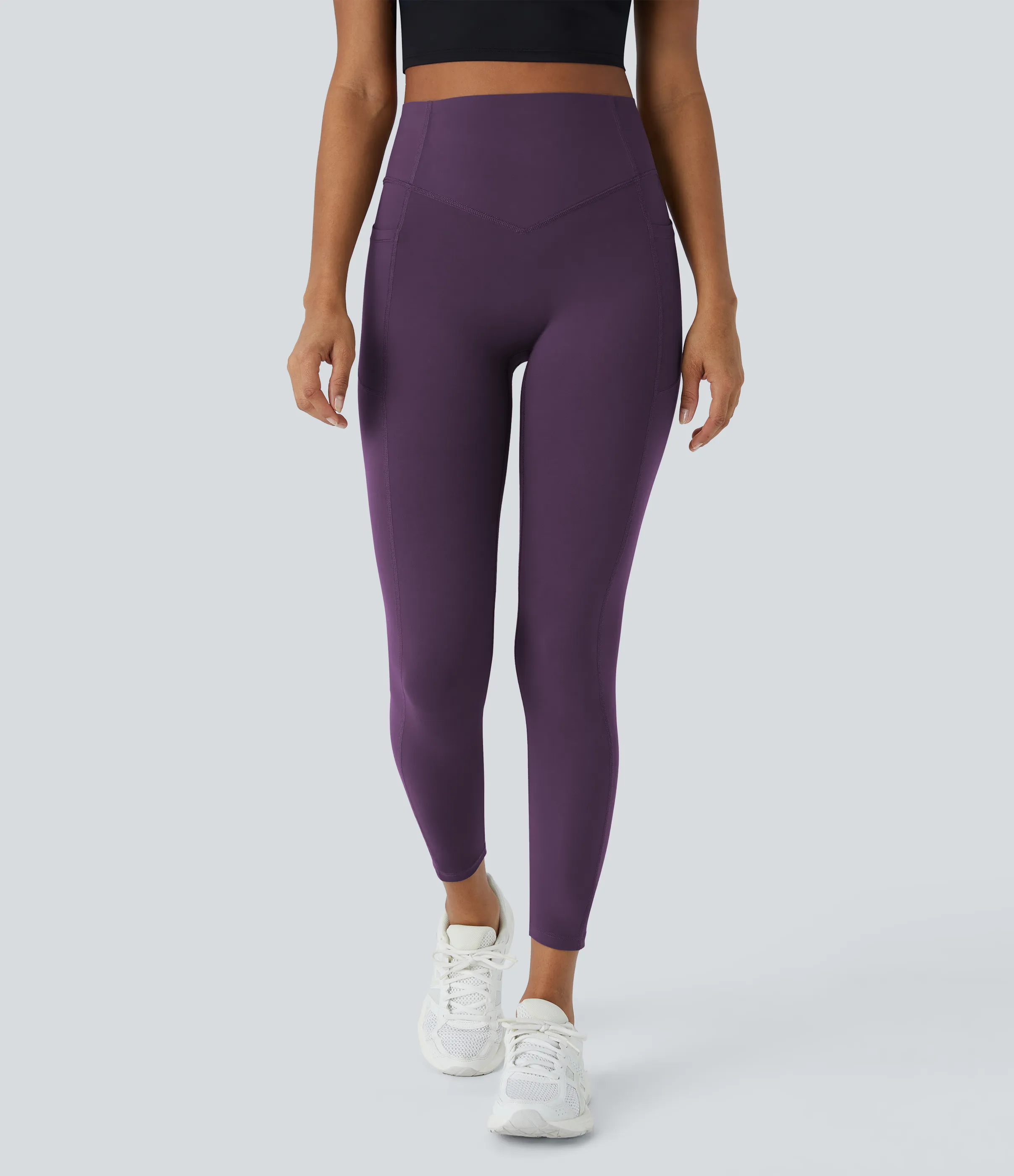 Halara Leggings SoCinched UltraSculpt entrenamiento moldeador bolsillo lateral control abdomen tiro alto - Blackberry Cordial - XL(7/8) sold by Halara product image thumbnail 3
