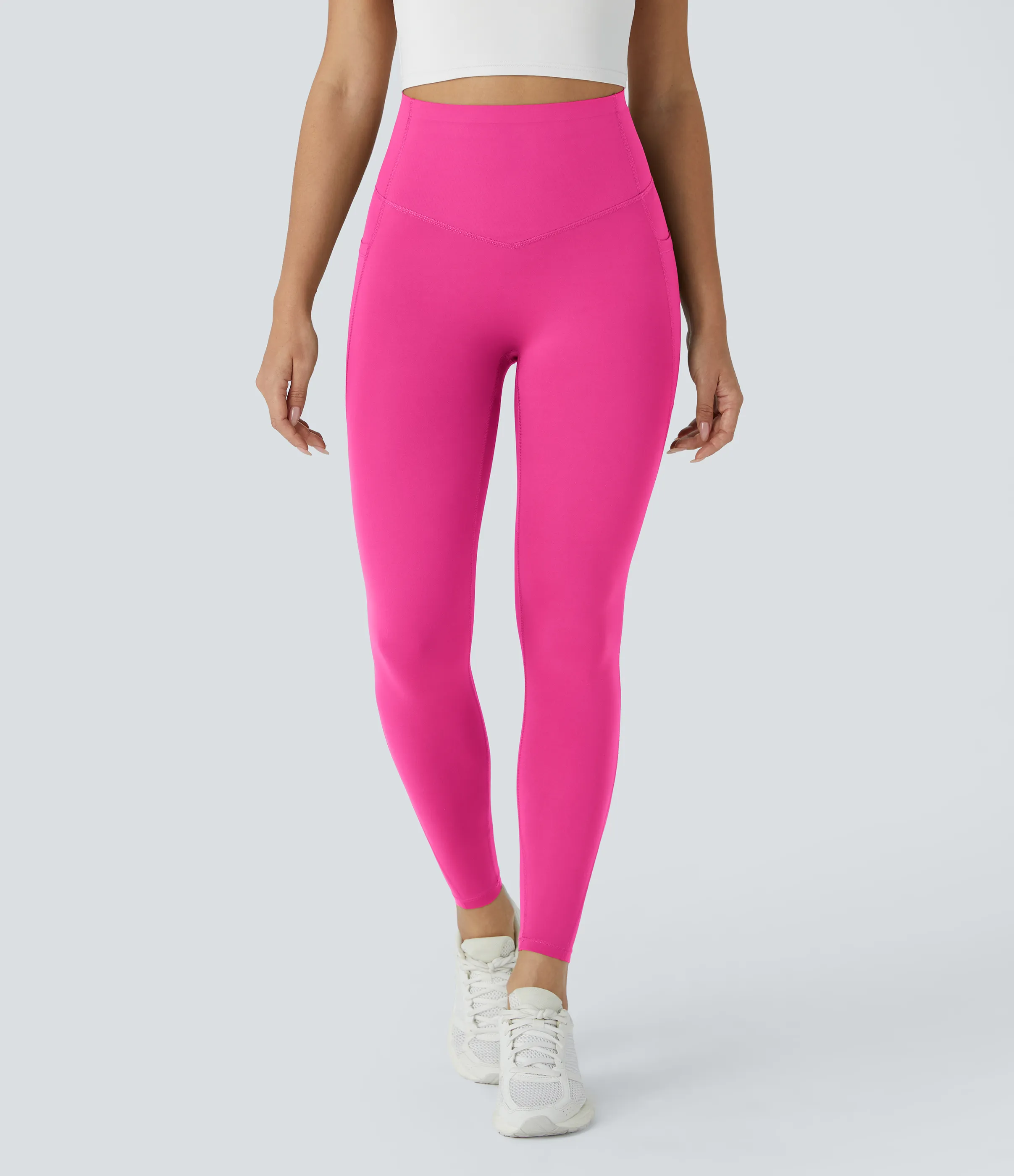 Halara Leggings SoCinched UltraSculpt tiro alto realce glúteos control abdomen bolsillo lateral moldeador - Pink Power - L(full_length) sold by Halara product image thumbnail 3