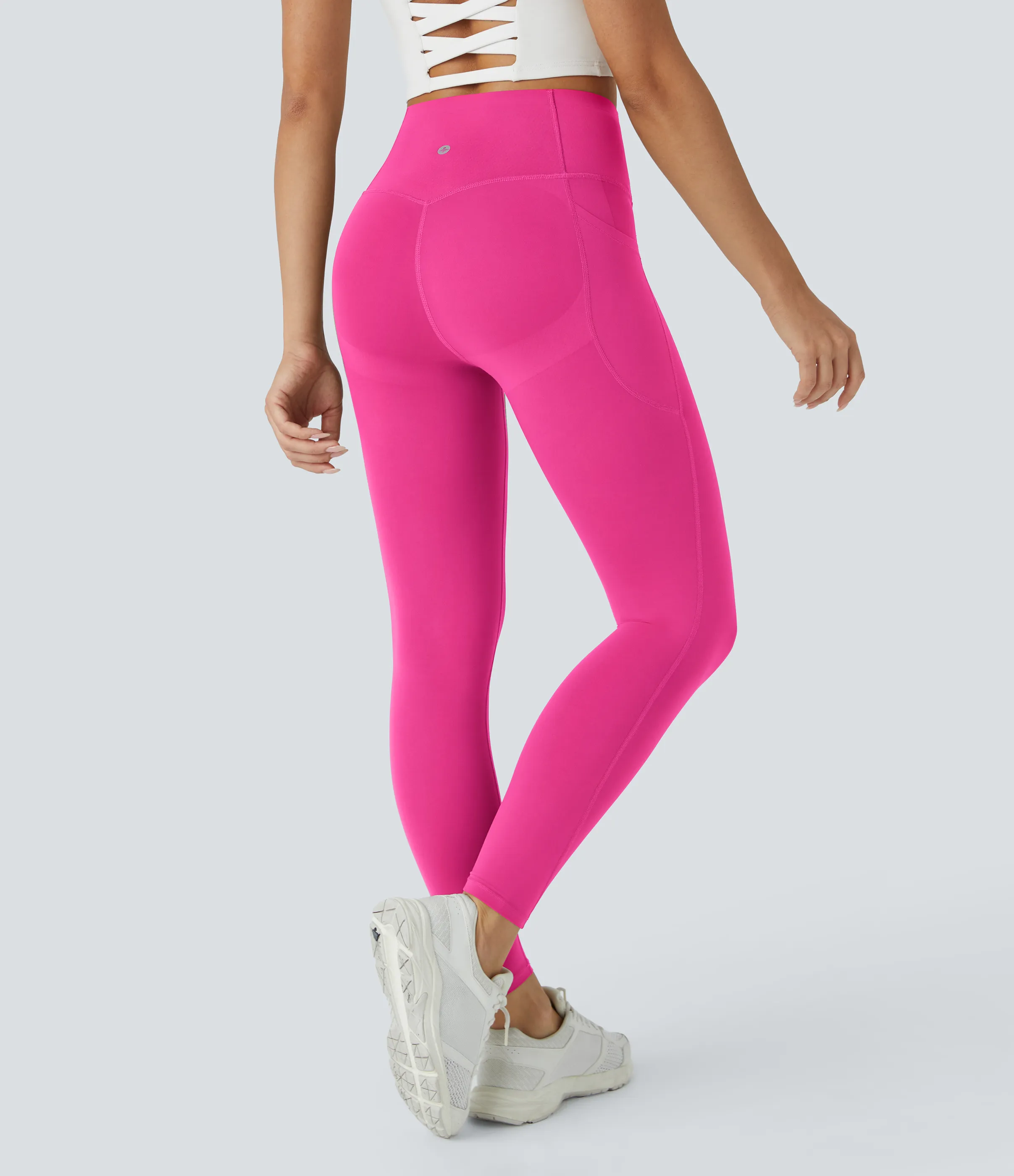 Halara Leggings SoCinched UltraSculpt tiro alto realce glúteos control abdomen bolsillo lateral moldeador - Pink Power - L(full_length) sold by Halara product image thumbnail 5
