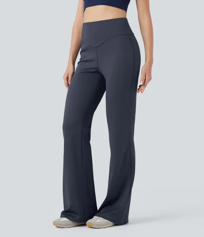 Halara Pantalones de yoga acampanados de tiro alto con bolsillos - Blue Nights - XL(regular) made by Halara