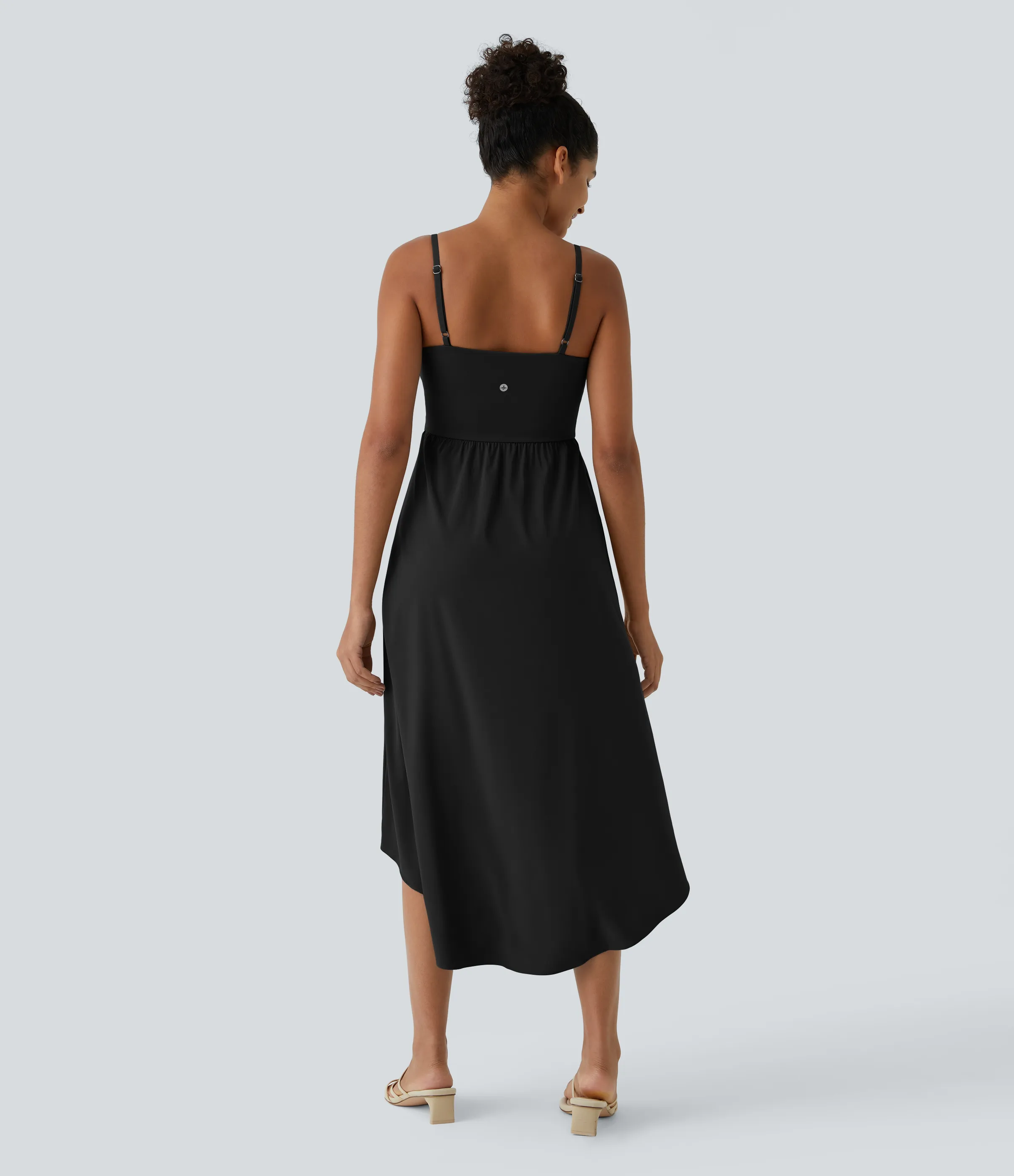 Halara Vestido Midi Breezeful™ 2 piezas tiro alto bajo sin espalda holgado secado rápido bolsillo lateral - Black - XS sold by Halara product image thumbnail 3