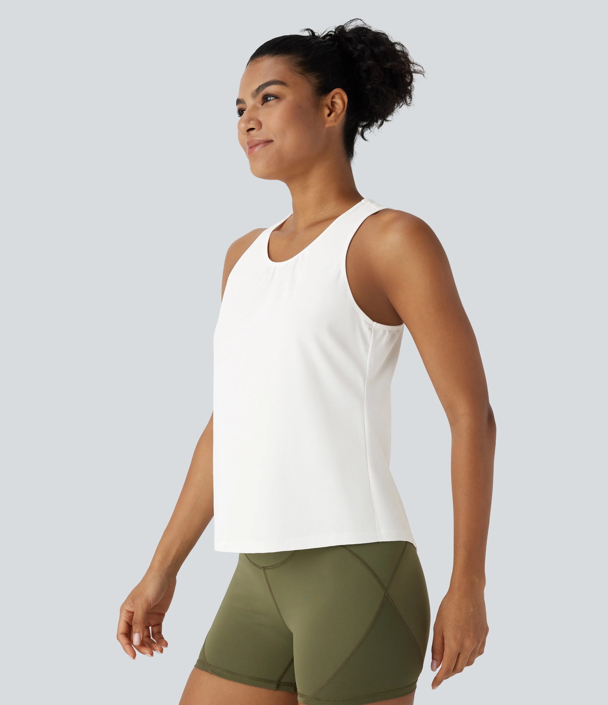 Halara Camiseta tirante running secado rápido espalda deportiva dobladillo curvo - UPF 50+ - White - L sold by Halara product image thumbnail 4