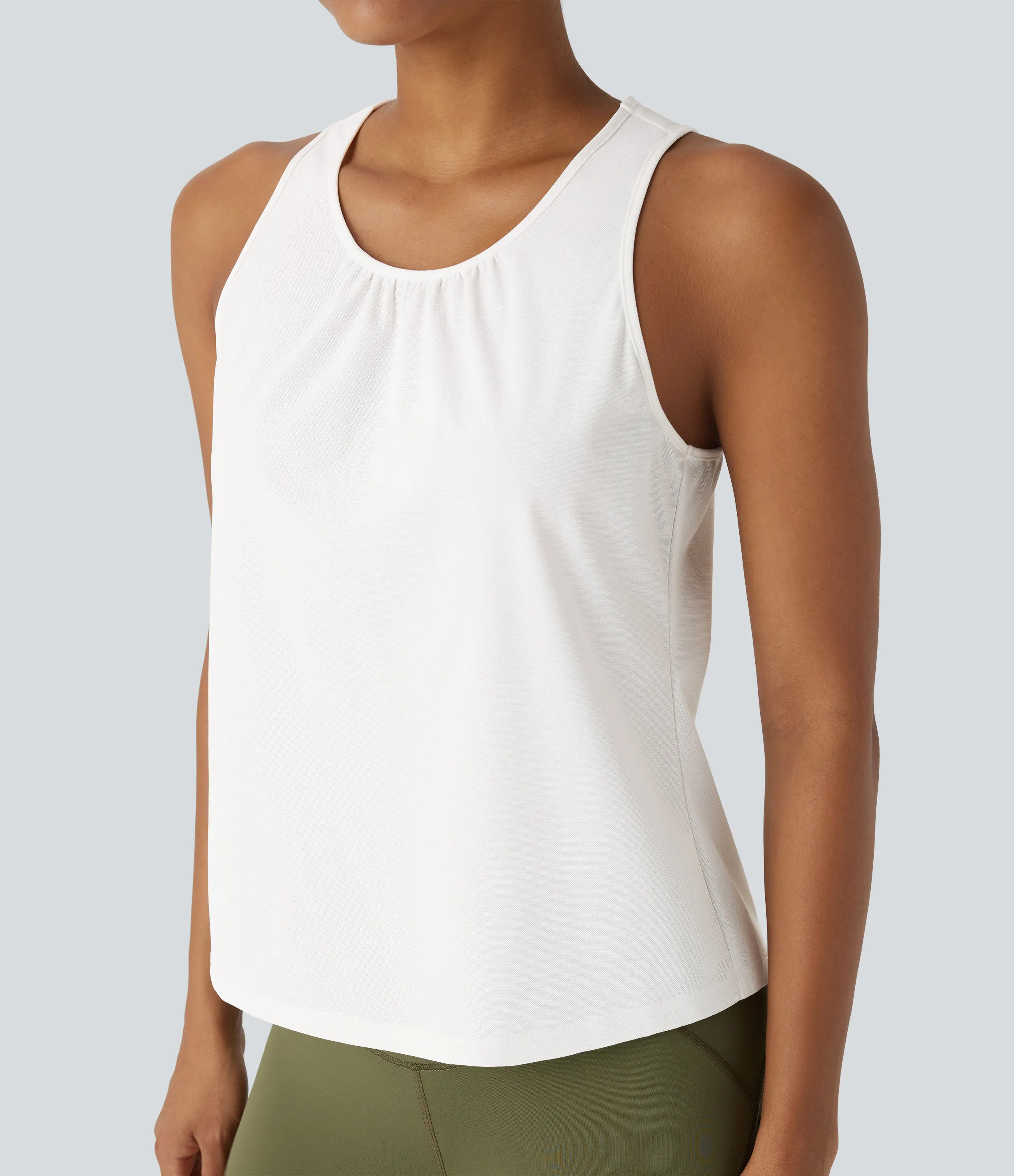 Halara Camiseta tirante running secado rápido espalda deportiva dobladillo curvo - UPF 50+ - White - L sold by Halara product image thumbnail 5