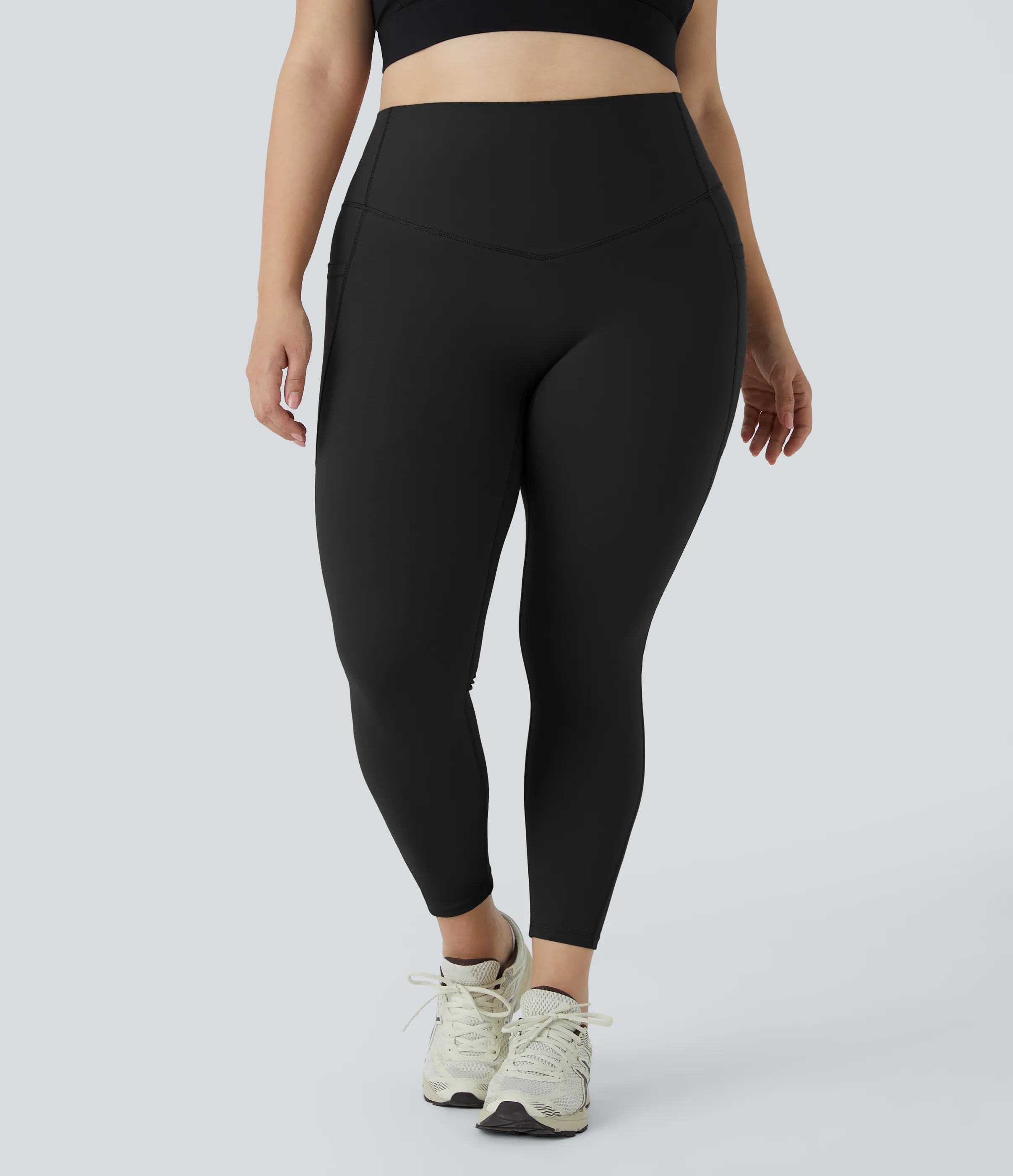Halara Leggings SoCinched talla grande entrenamiento bolsillo lateral moldeador abdomen tiro alto - Black - 1X(7/8) sold by Halara product image thumbnail 4