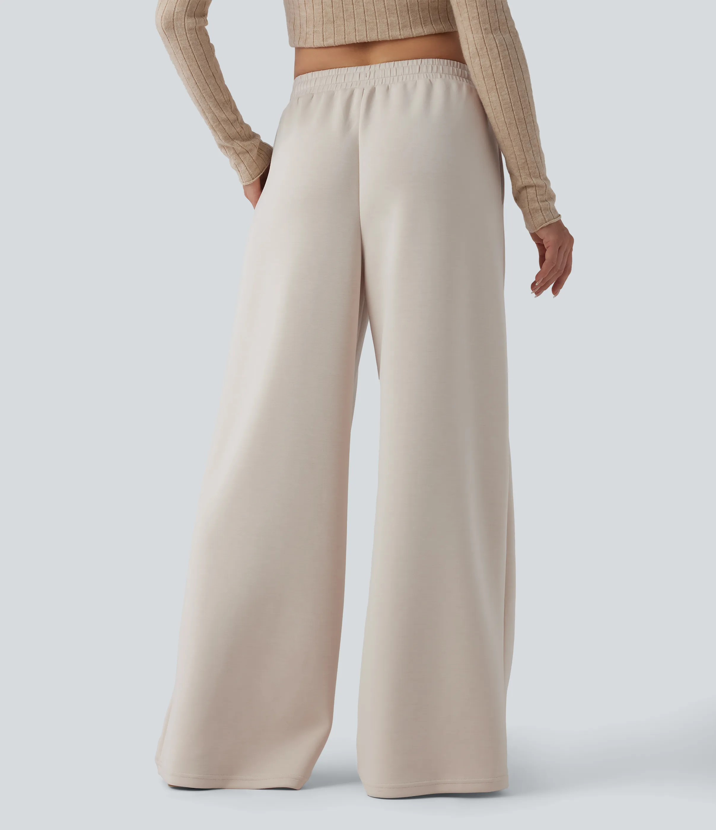 Halara Pantalones holgados casuales de tiro medio con cordón cruzado y bolsillos - Rainy Day - XS(regular) sold by Halara product image thumbnail 3