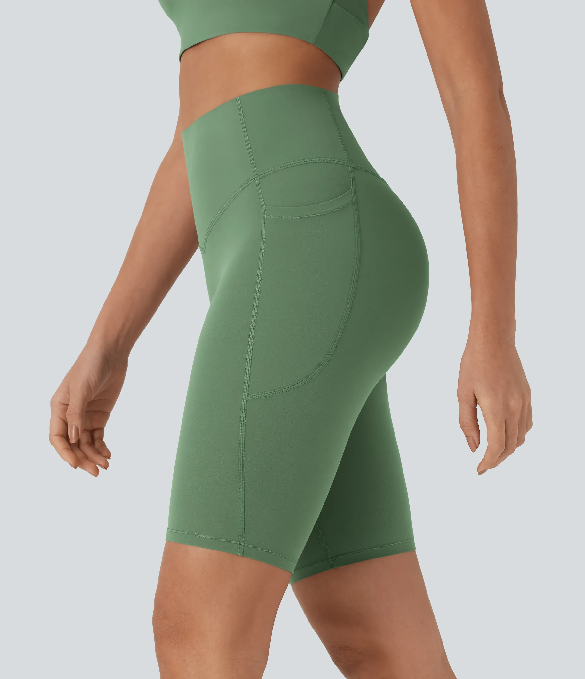 Halara Shorts biker Halara UltraSculpt™ moldeadores tiro alto con reductor de abdomen y bolsillos laterales 22.8cm - Kashmir - XS sold by Halara product image thumbnail 2