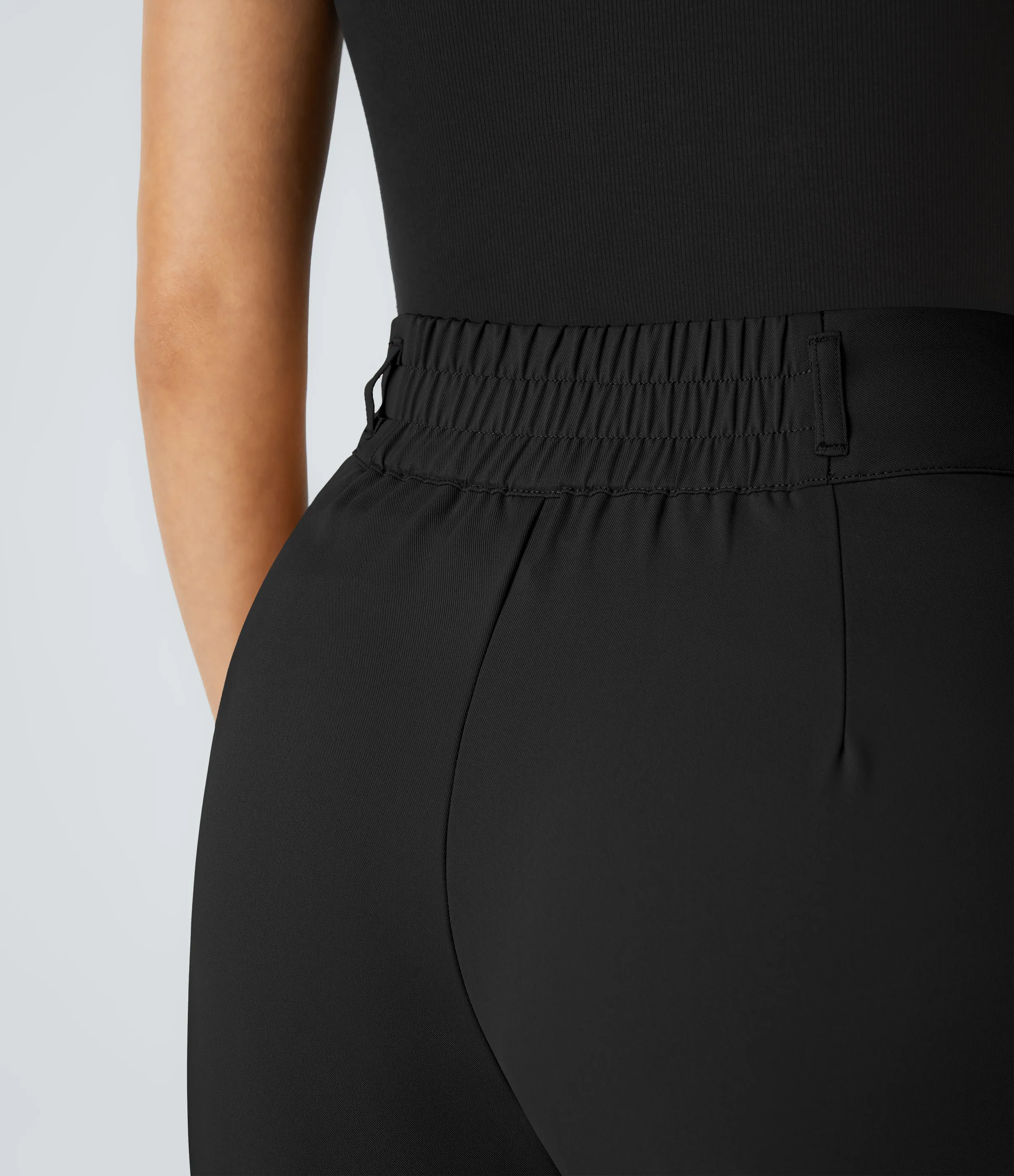 Halara Pantalón oficina tiro alto botón cremallera bolsillo lateral fruncido pierna recta - Black - XS(petite) sold by Halara product image thumbnail 5