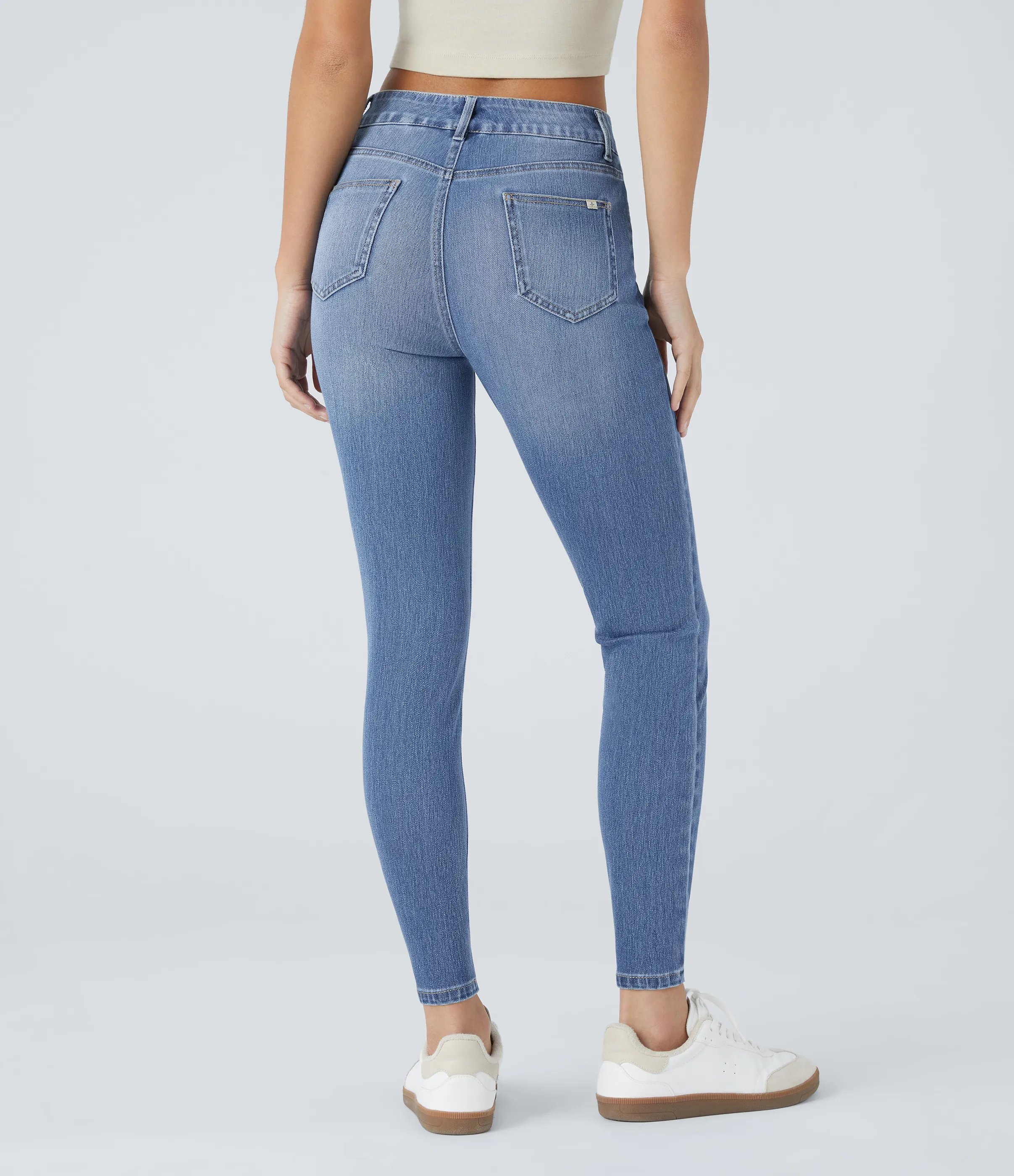 Halara Jeans Halara Flex™ Denim ajustado elástico múltiple bolsillo tiro medio - Blue Spruce Denim - XS(regular) sold by Halara product image thumbnail 3